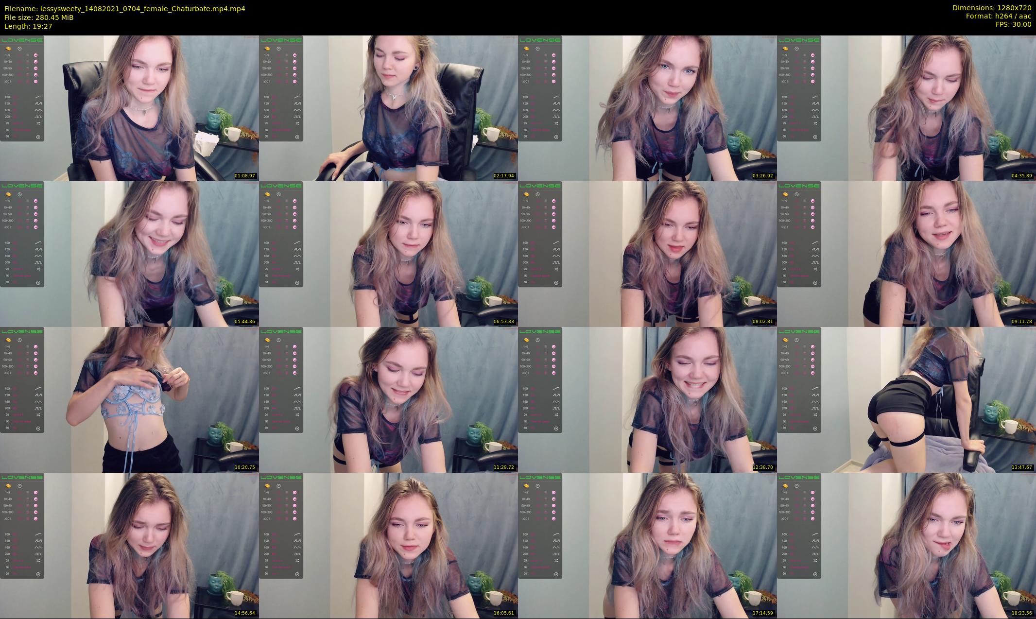 lessysweety — 20 minute Chaturbate female cam show recording, 720p, Aug 14, 2021