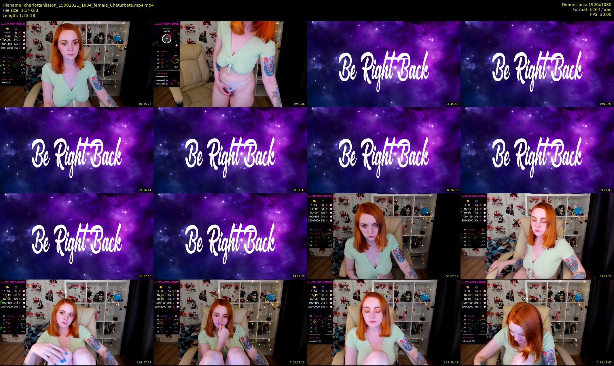 charlottanilsson — 84 minute Chaturbate female cam show recording, 1080p, Aug 15, 2021
