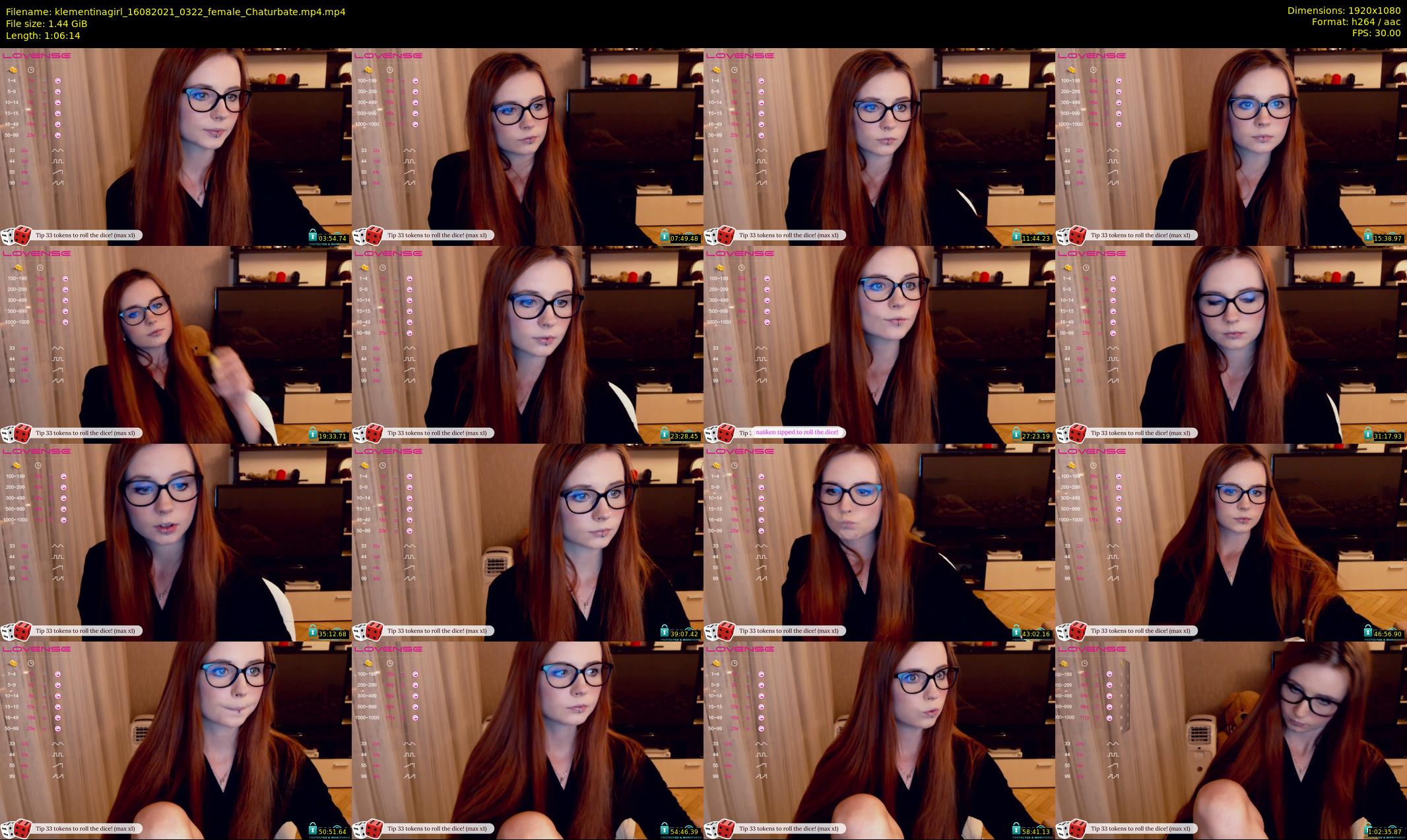 klementinagirl — 67 minute Chaturbate female cam show recording, 1080p, Aug 16, 2021