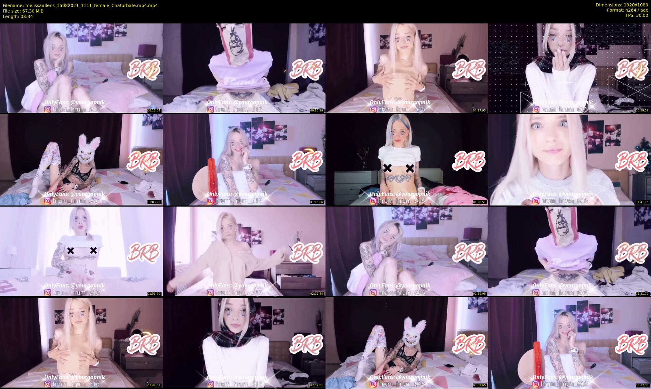 melissaallens — 4 minute Chaturbate female cam show recording, 1080p, Aug 15, 2021