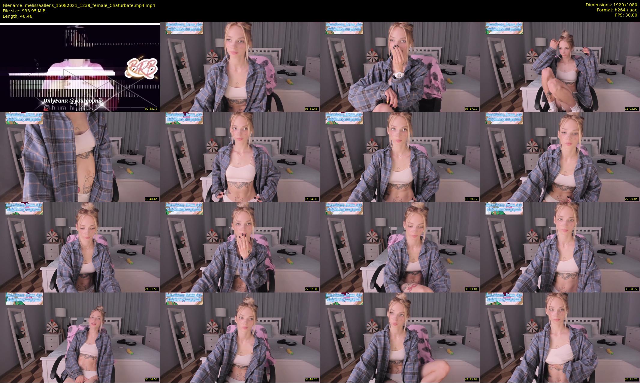 melissaallens — 47 minute Chaturbate female cam show recording, 1080p, Aug 15, 2021