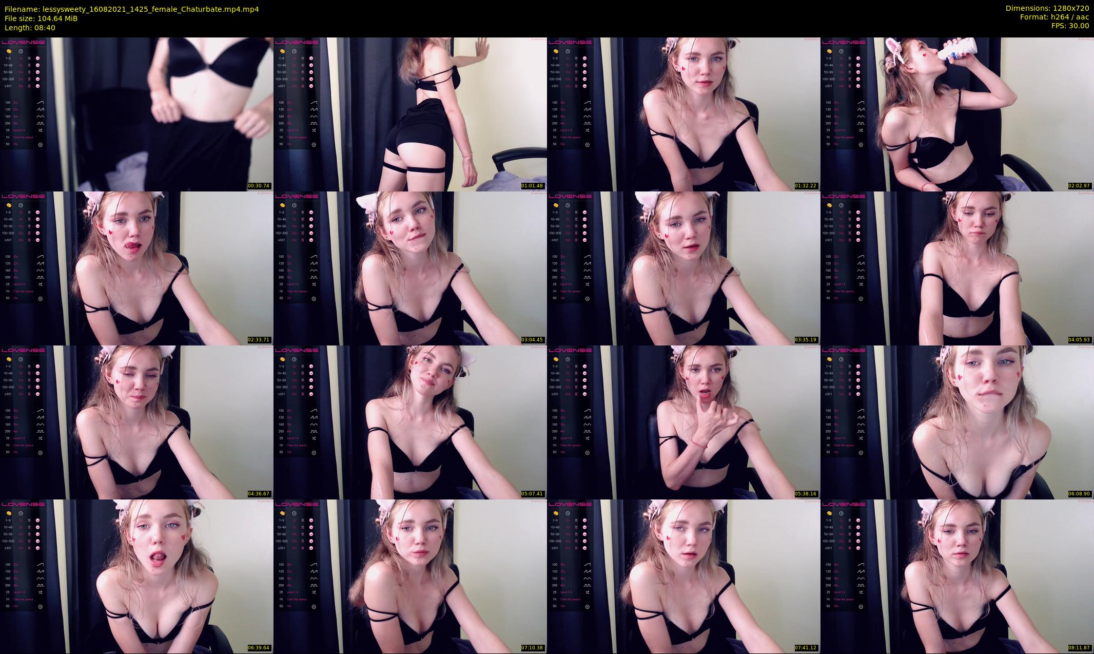 lessysweety — 9 minute Chaturbate female cam show recording, 720p, Aug 16, 2021