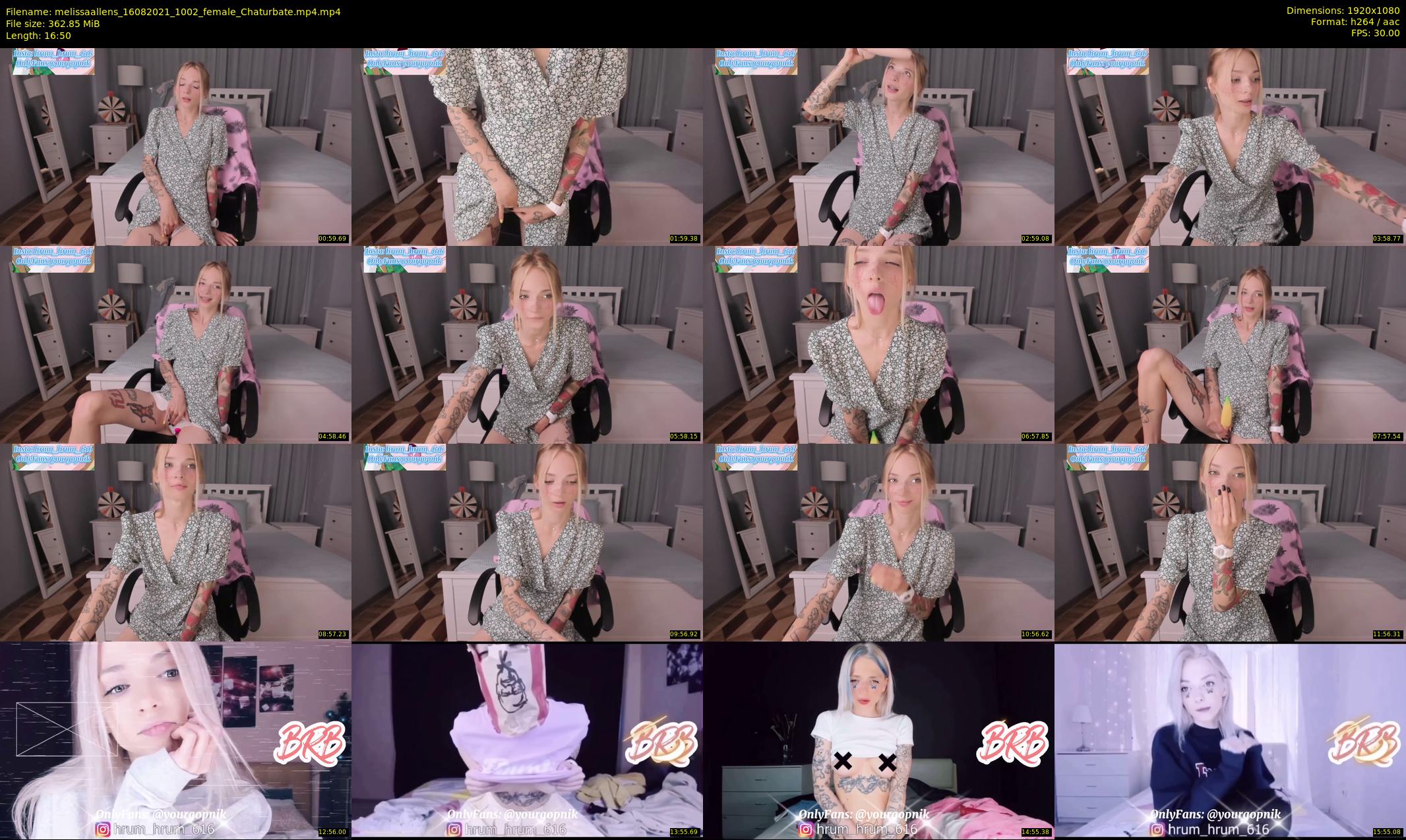 melissaallens — 17 minute Chaturbate female cam show recording, 1080p, Aug 16, 2021
