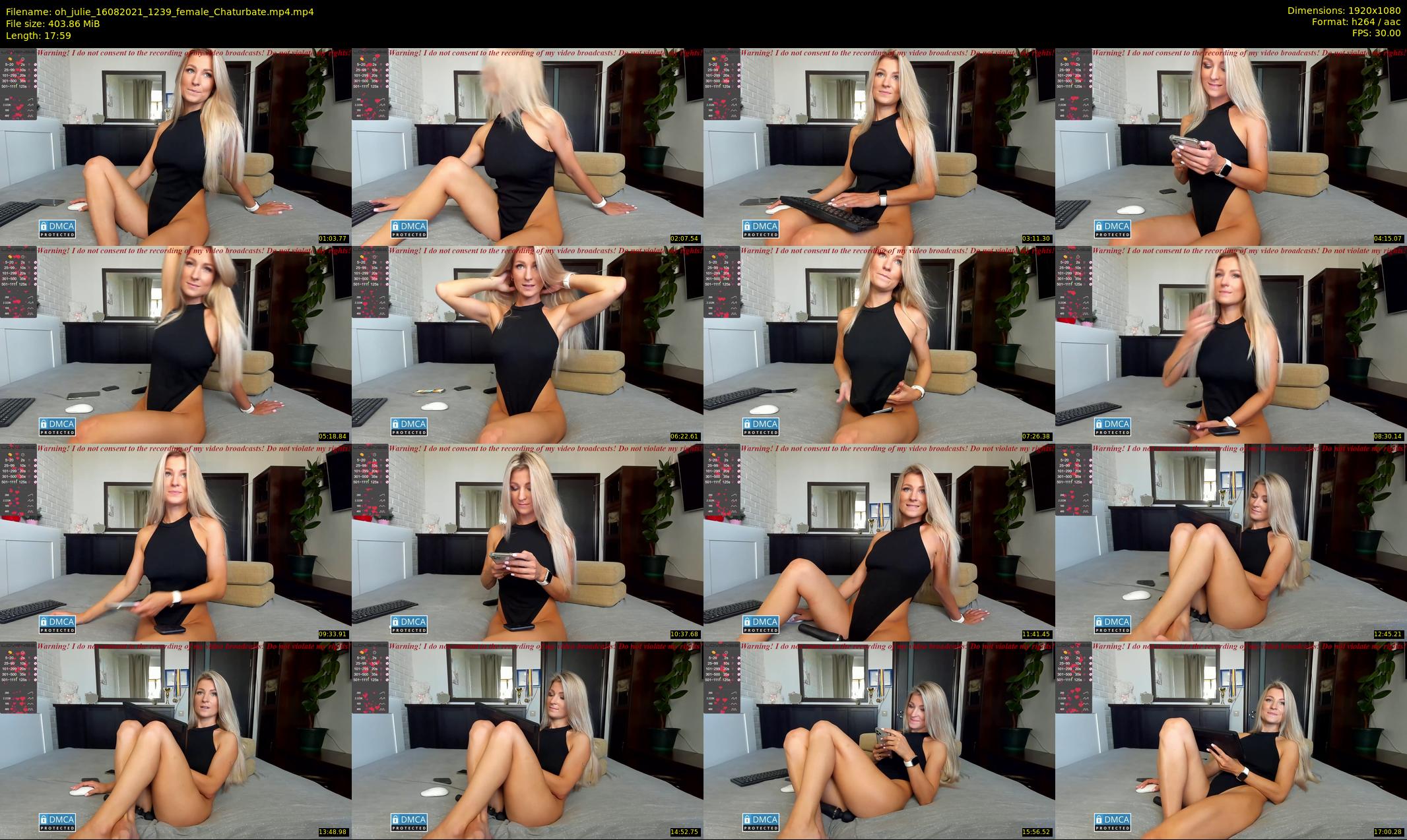 oh_julie — 18 minute Chaturbate female cam show recording, 1080p, Aug 16, 2021