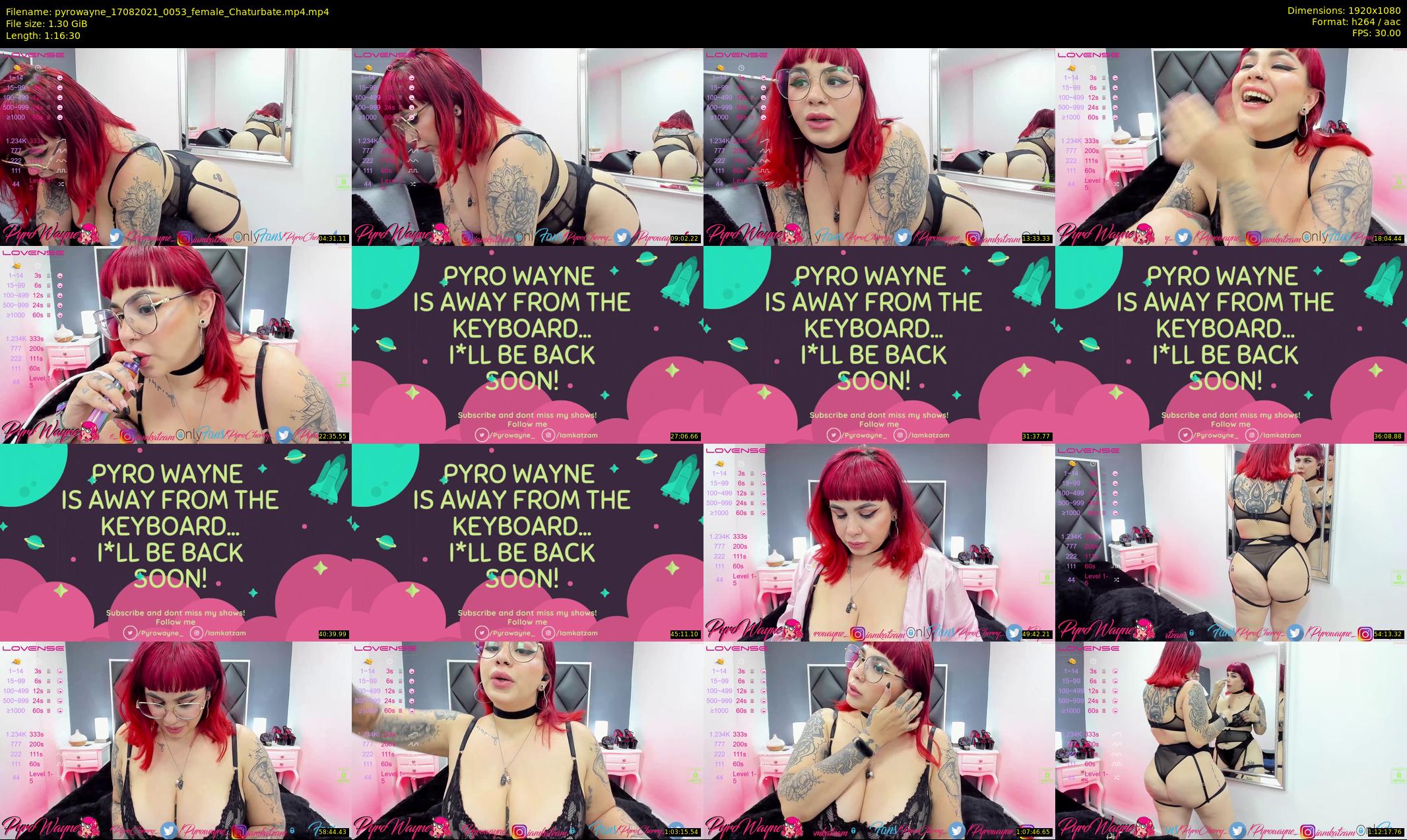 pyrowayne — 77 minute Chaturbate female cam show recording, 1080p, Aug 17, 2021
