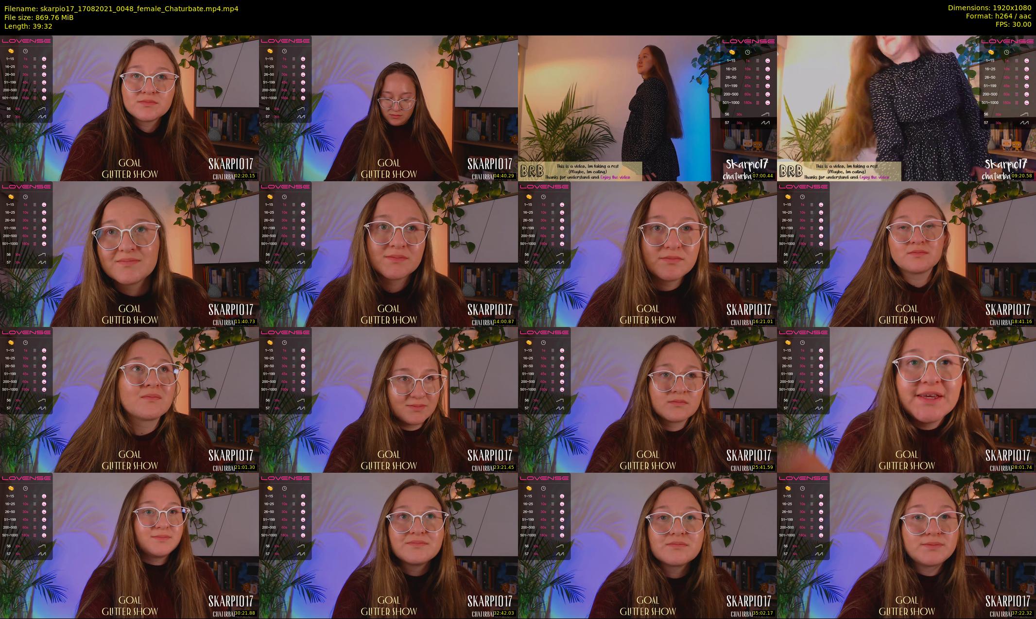 skarpio17 — 40 minute Chaturbate female cam show recording, 1080p, Aug 17, 2021