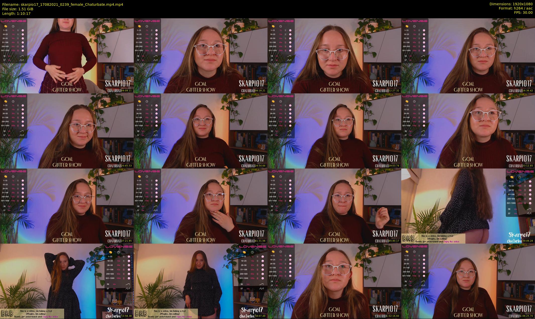 skarpio17 — 71 minute Chaturbate female cam show recording, 1080p, Aug 17, 2021