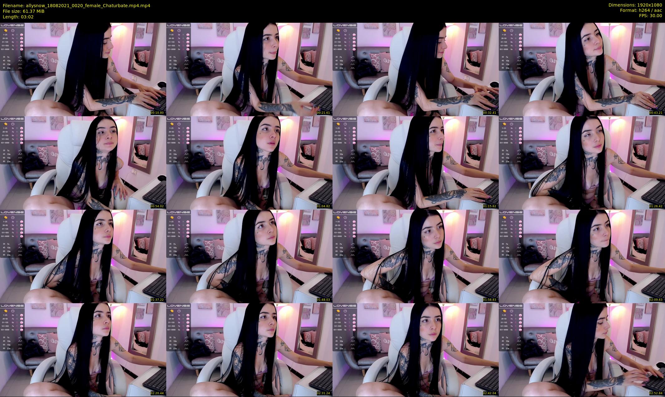 allysnow — 4 minute Chaturbate female cam show recording, 1080p, Aug 18, 2021