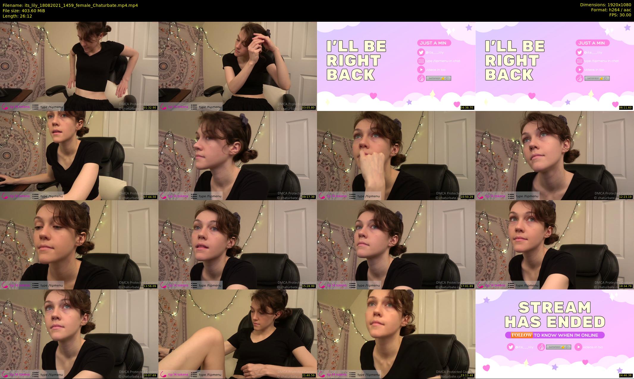 its_lily — 27 minute Chaturbate female cam show recording, 1080p, Aug 18, 2021