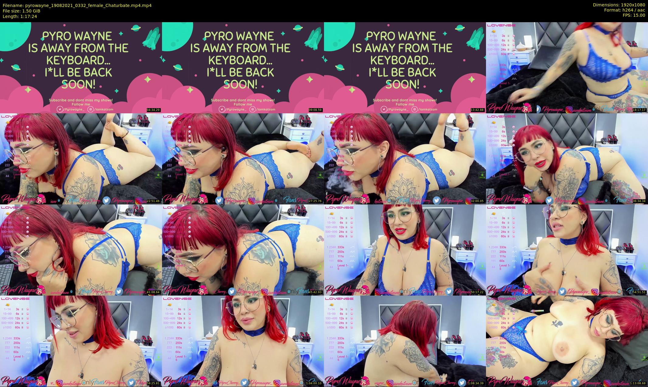 pyrowayne — 78 minute Chaturbate female cam show recording, 1080p, Aug 19, 2021