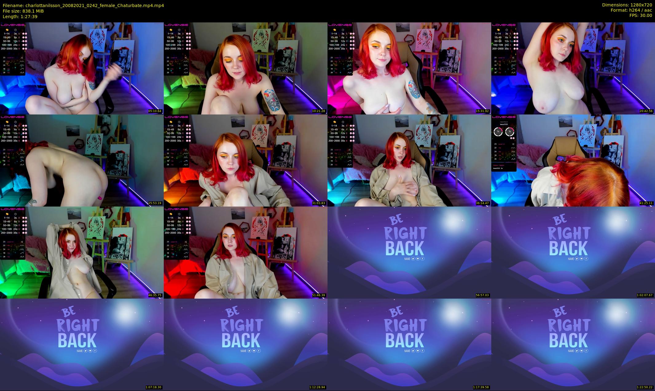 charlottanilsson — 88 minute Chaturbate female cam show recording, 720p, Aug 20, 2021