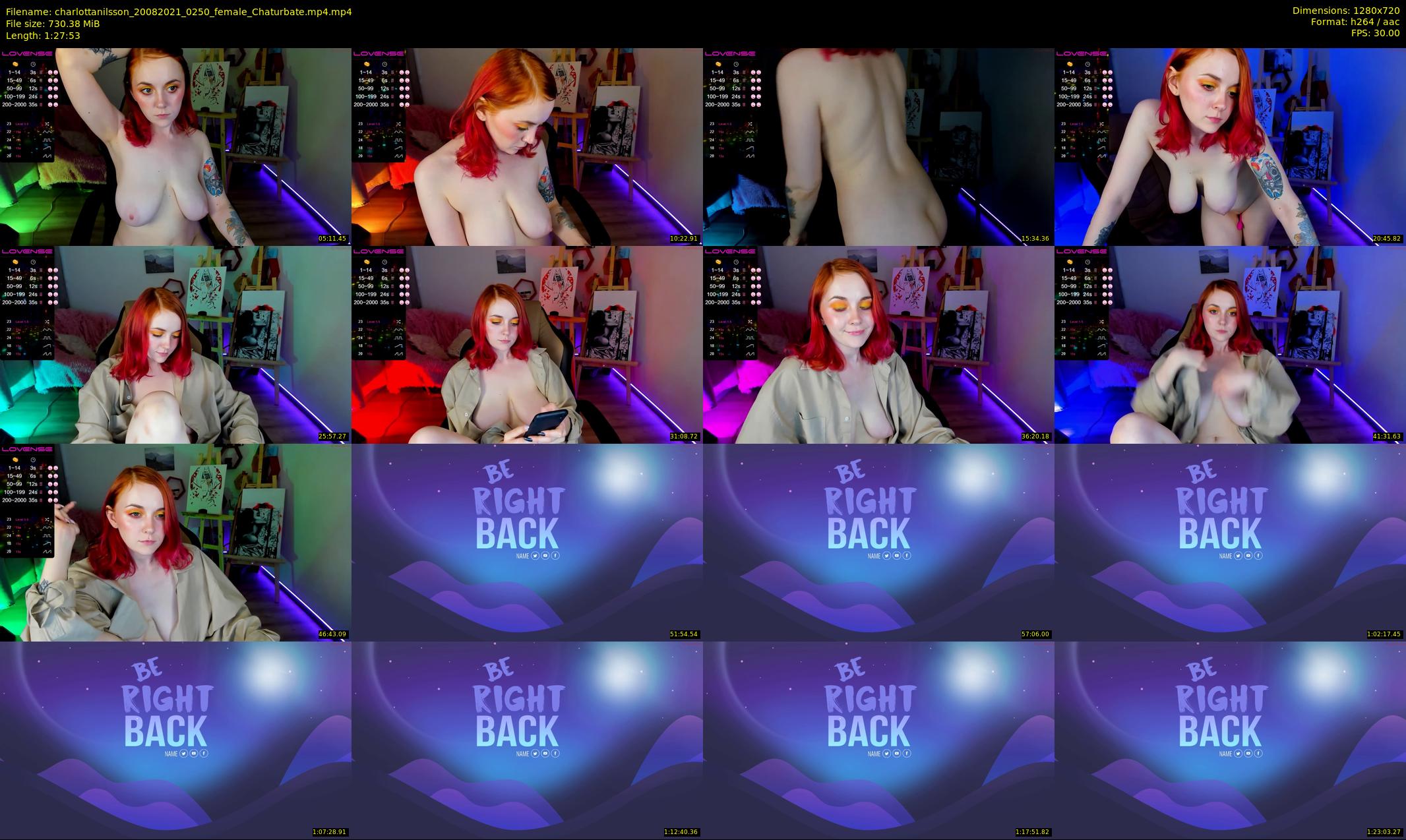 charlottanilsson — 88 minute Chaturbate female cam show recording, 720p, Aug 20, 2021