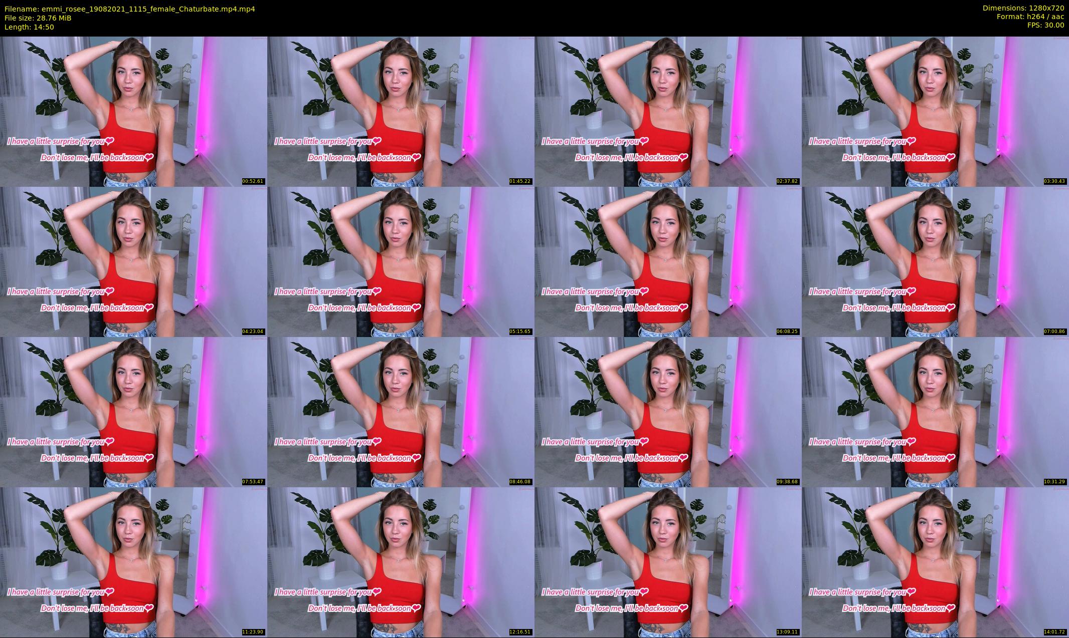 emmi_rosee — 15 minute Chaturbate female cam show recording, 720p, Aug 19, 2021