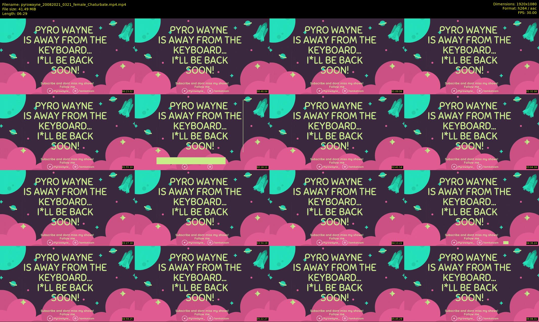 pyrowayne — 7 minute Chaturbate female cam show recording, 1080p, Aug 20, 2021