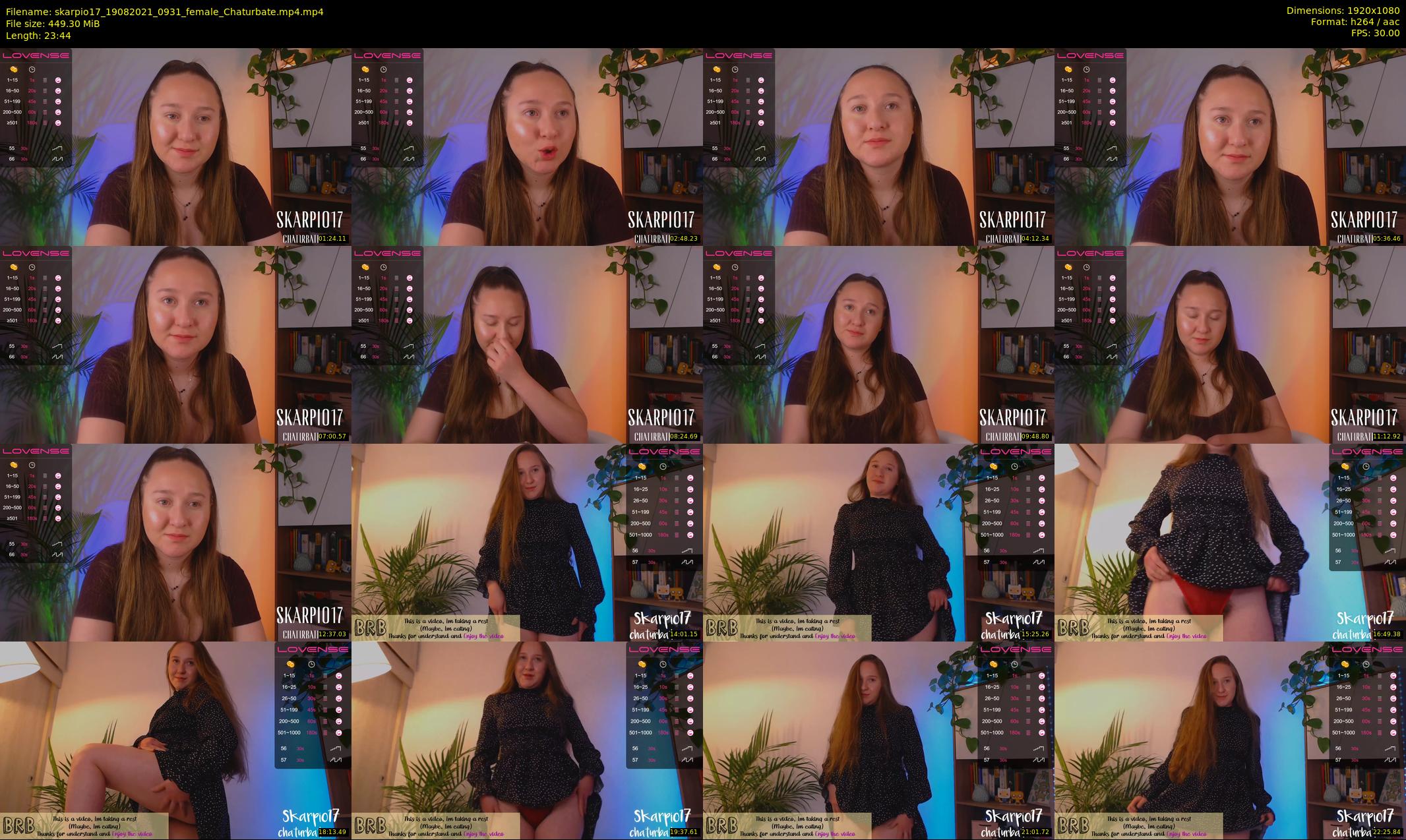 skarpio17 — 24 minute Chaturbate female cam show recording, 1080p, Aug 19, 2021