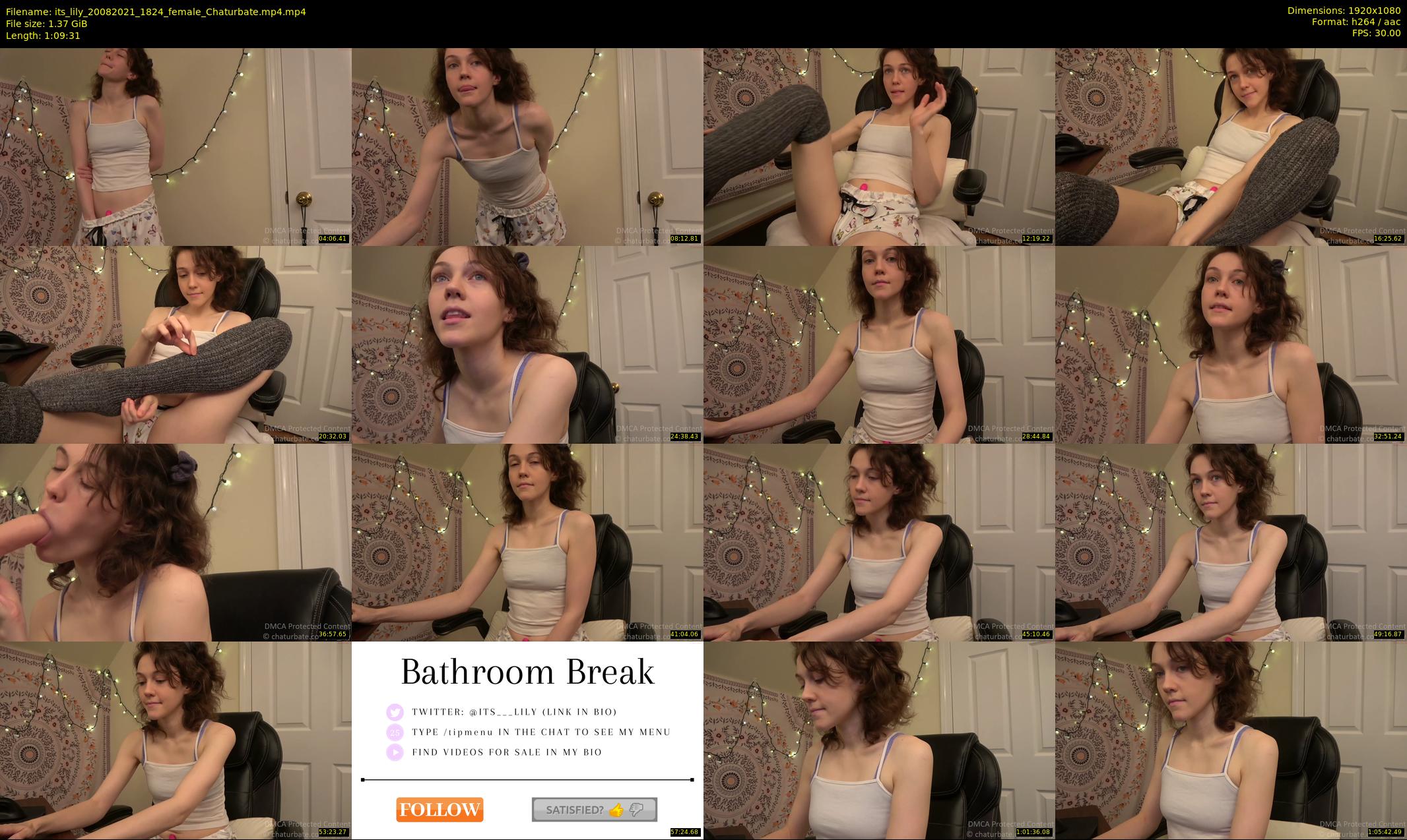 its_lily — 70 minute Chaturbate female cam show recording, 1080p, Aug 20, 2021