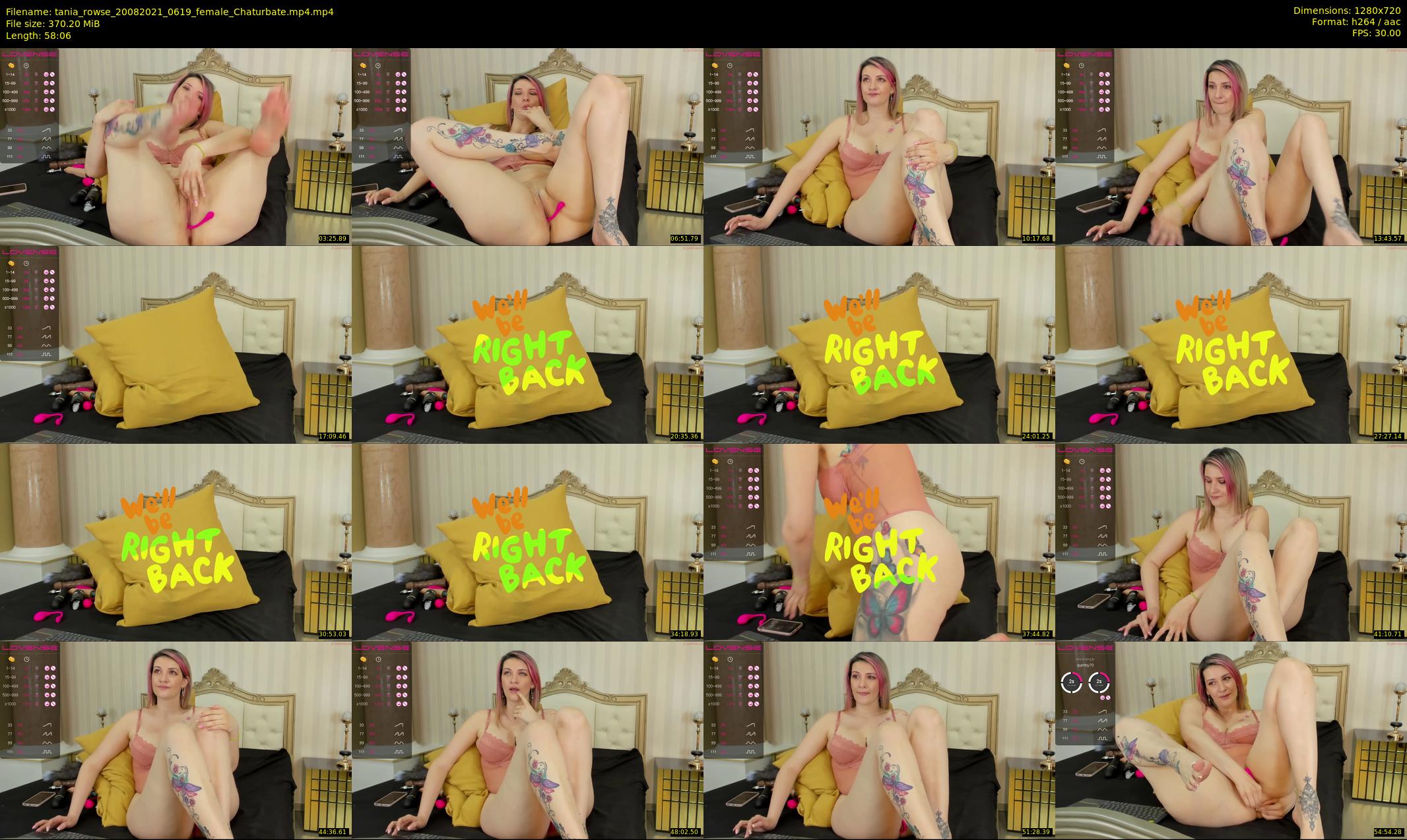 tania_rowse — 59 minute Chaturbate female cam show recording, 720p, Aug 20, 2021