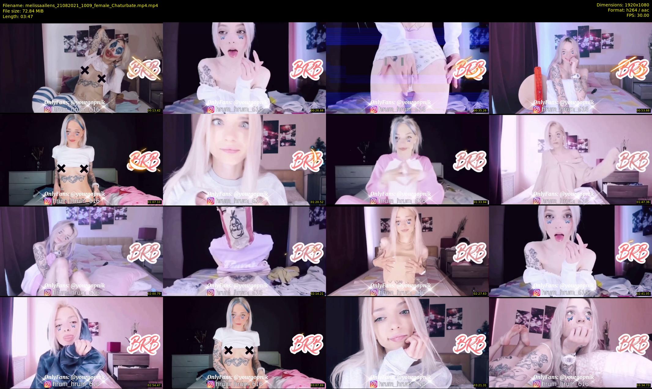 melissaallens — 4 minute Chaturbate female cam show recording, 1080p, Aug 21, 2021