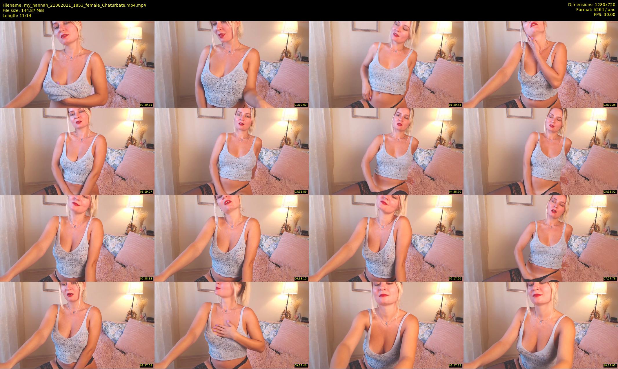 my_hannah — 12 minute Chaturbate female cam show recording, 720p, Aug 21, 2021