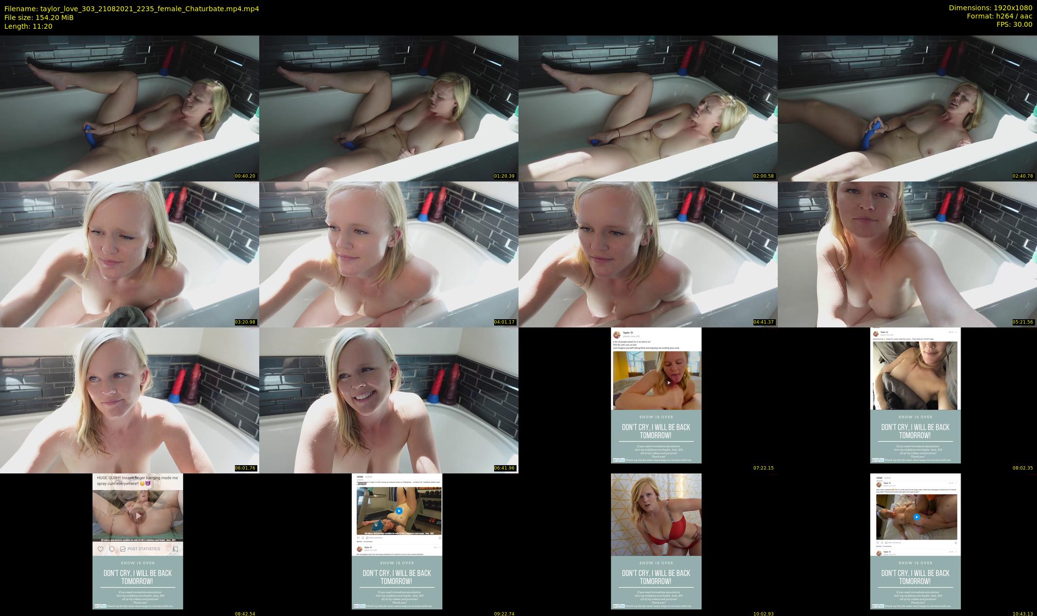 taylor_love_303 — 12 minute Chaturbate female cam show recording, 1080p, Aug 21, 2021