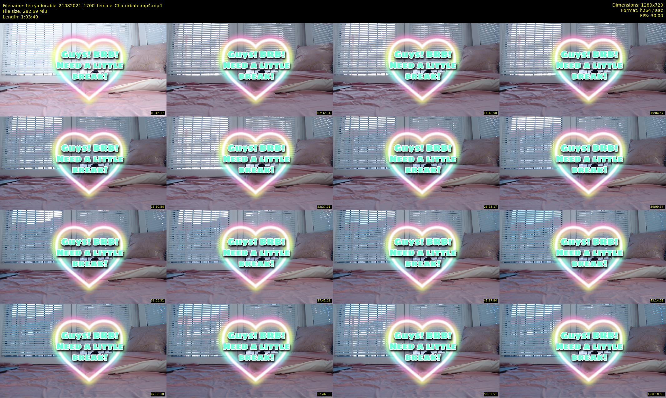 terryadorable — 64 minute Chaturbate female cam show recording, 720p, Aug 21, 2021