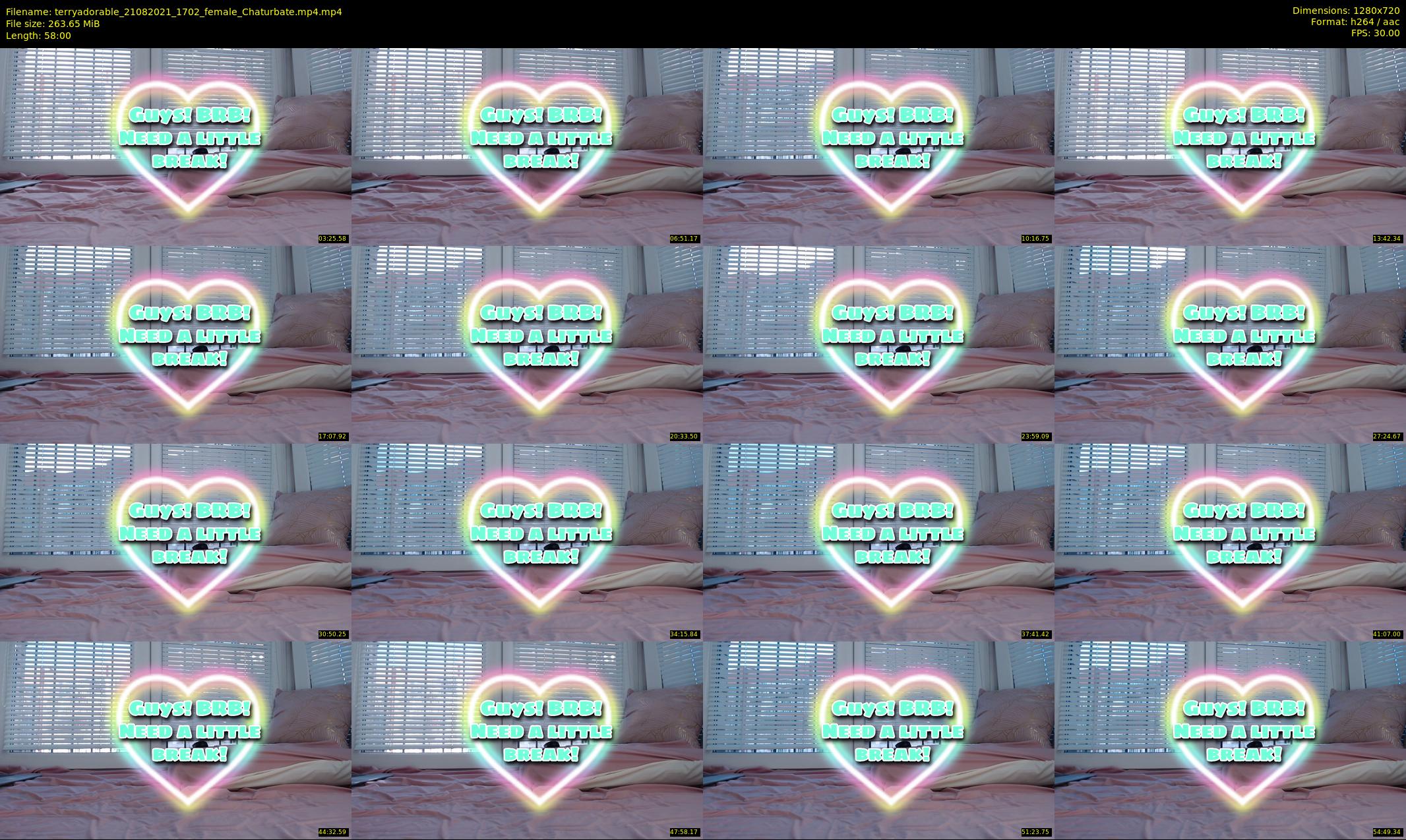 terryadorable — 58 minute Chaturbate female cam show recording, 720p, Aug 21, 2021