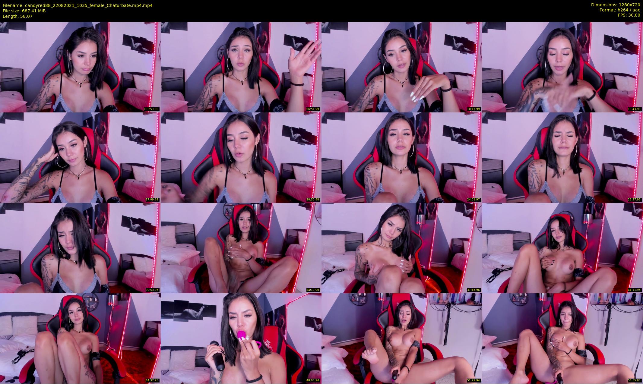candyred88 — 59 minute Chaturbate female cam show recording, 720p, Aug 22, 2021