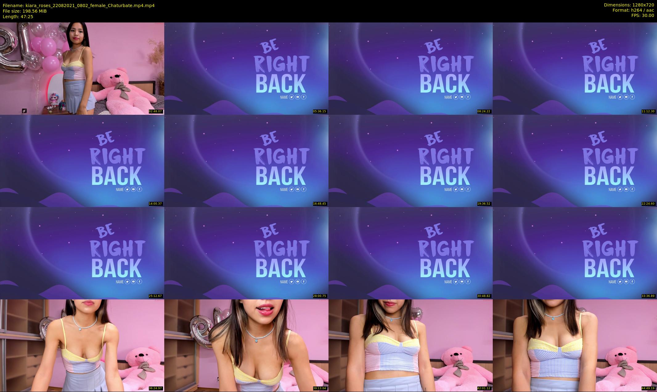 kiara_roses — 48 minute Chaturbate female cam show recording, 720p, Aug 22, 2021