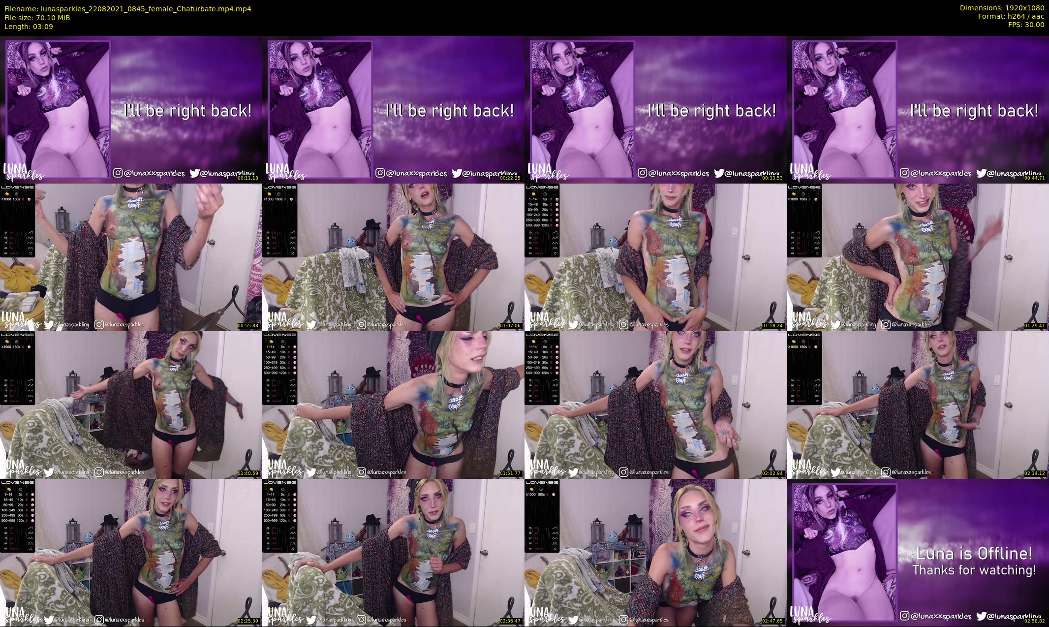 lunasparkles — 4 minute Chaturbate female cam show recording, 1080p, Aug 22, 2021