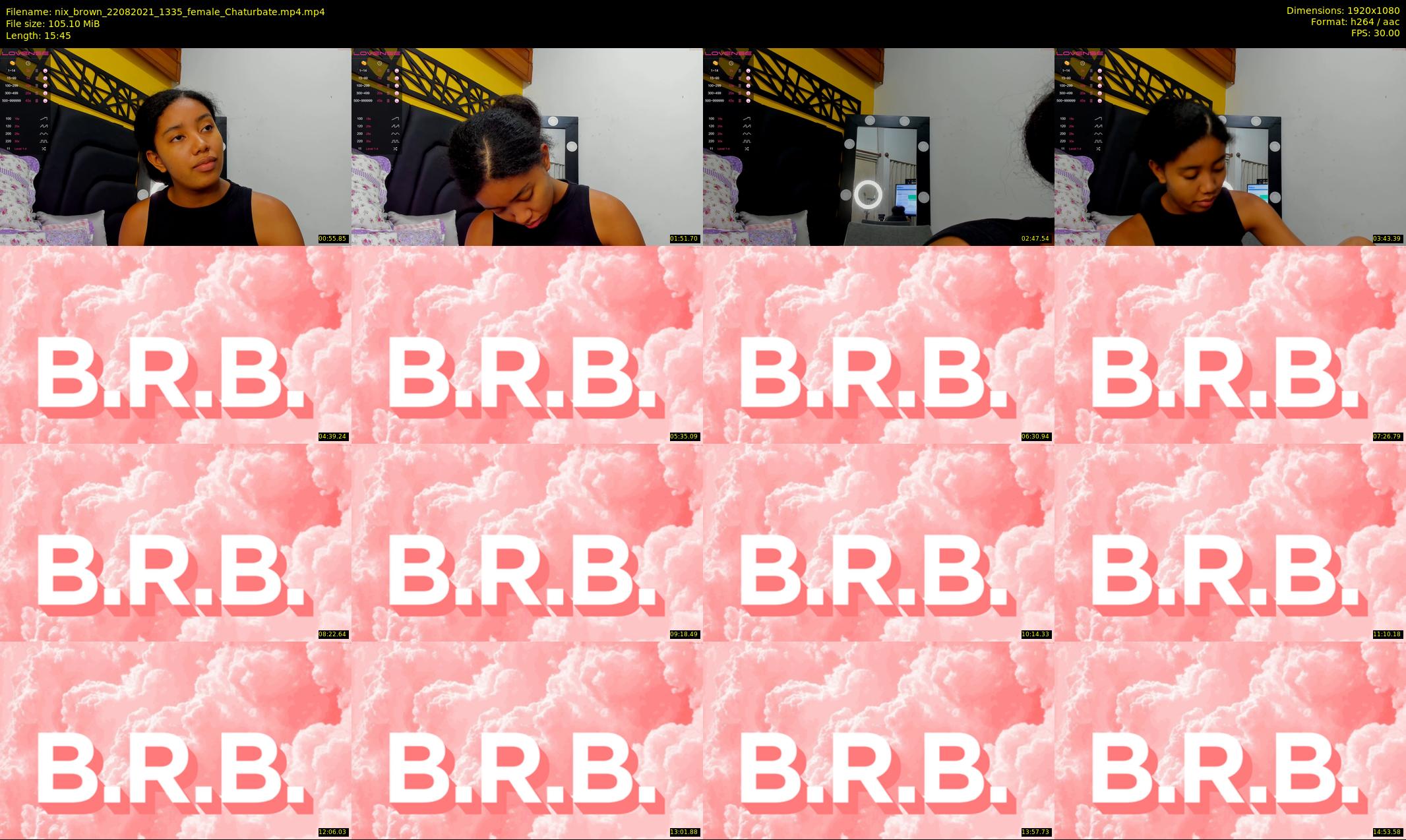 nix_brown — 16 minute Chaturbate female cam show recording, 1080p, Aug 22, 2021