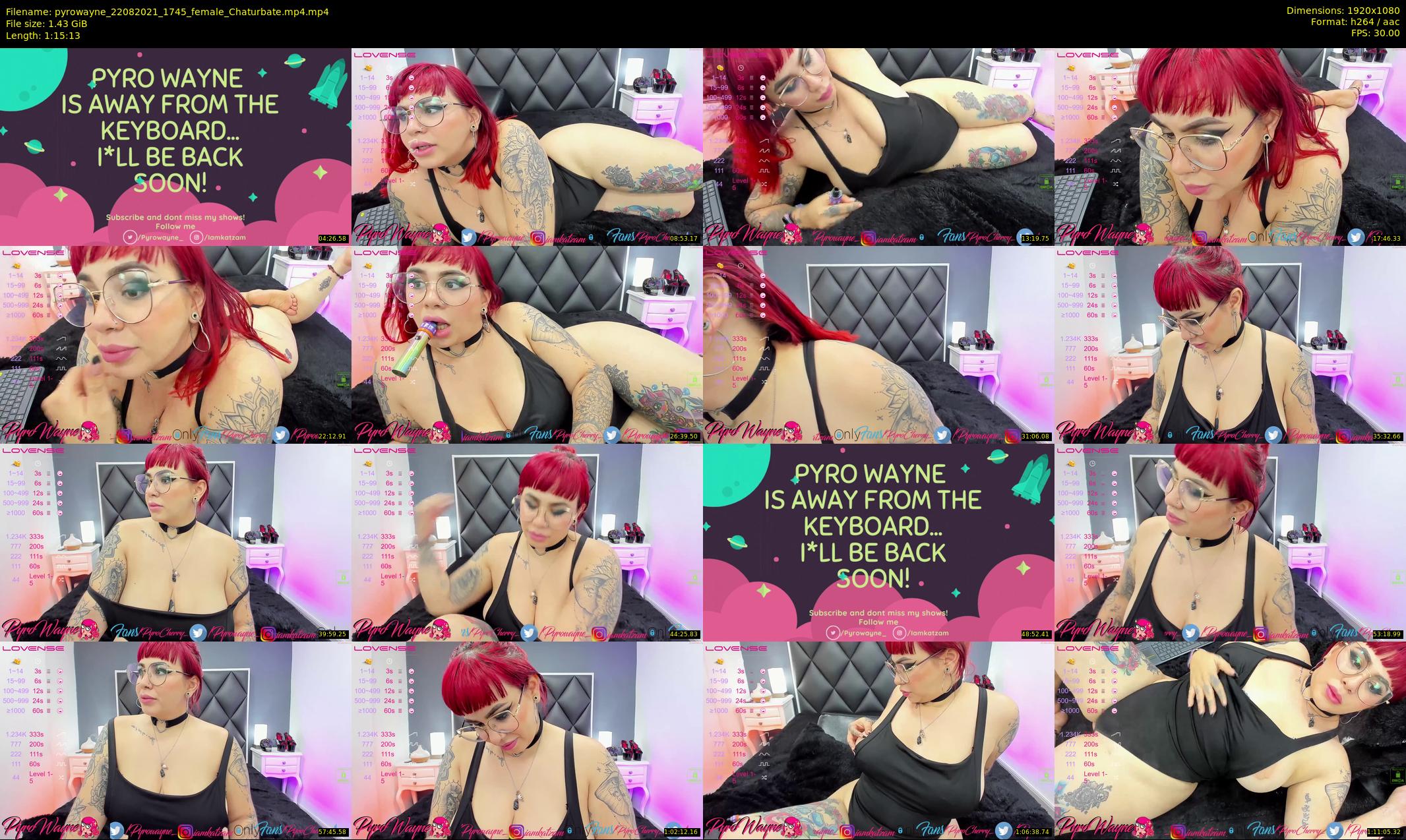 pyrowayne — 76 minute Chaturbate female cam show recording, 1080p, Aug 22, 2021