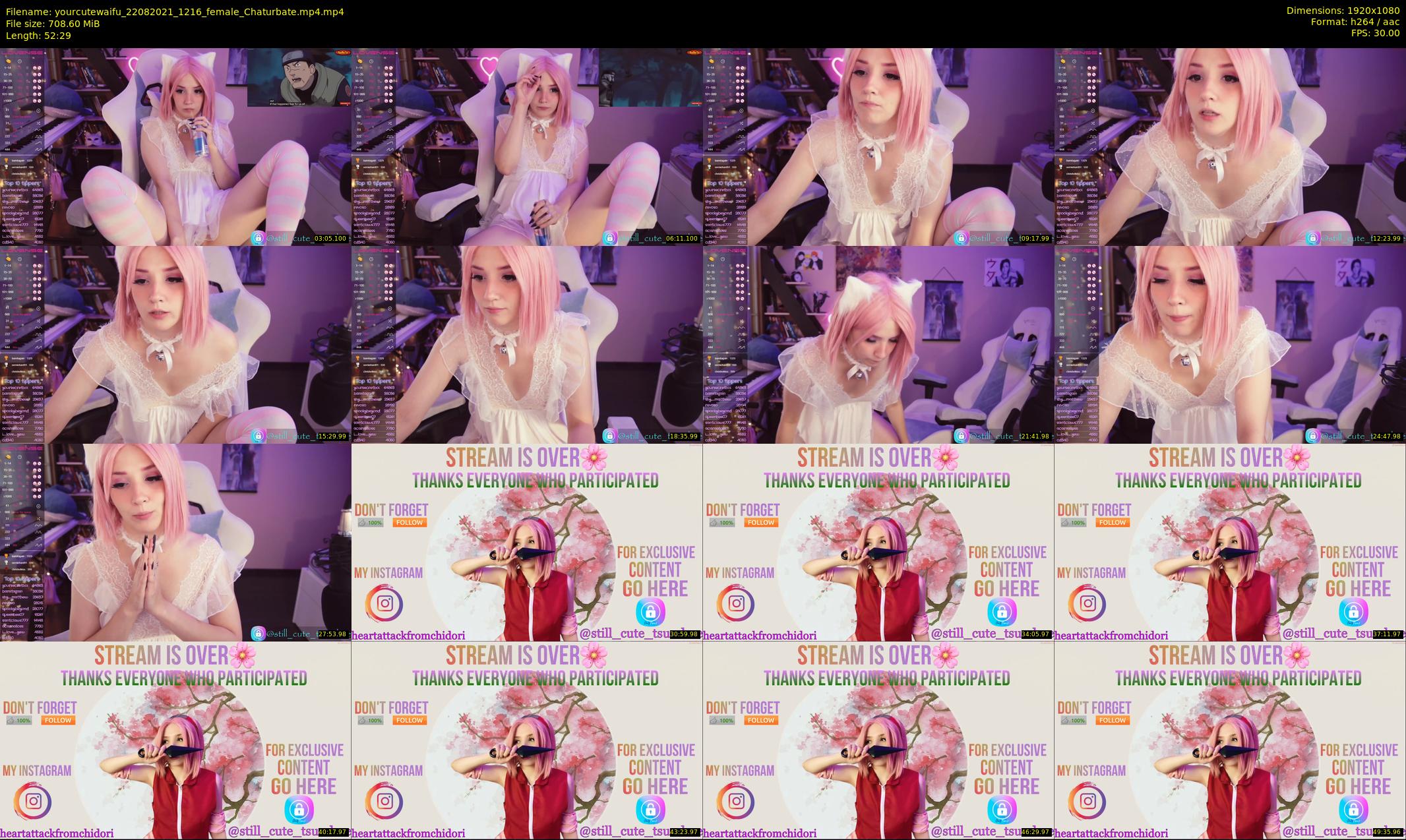 yourcutewaifu — 53 minute Chaturbate female cam show recording, 1080p, Aug 22, 2021