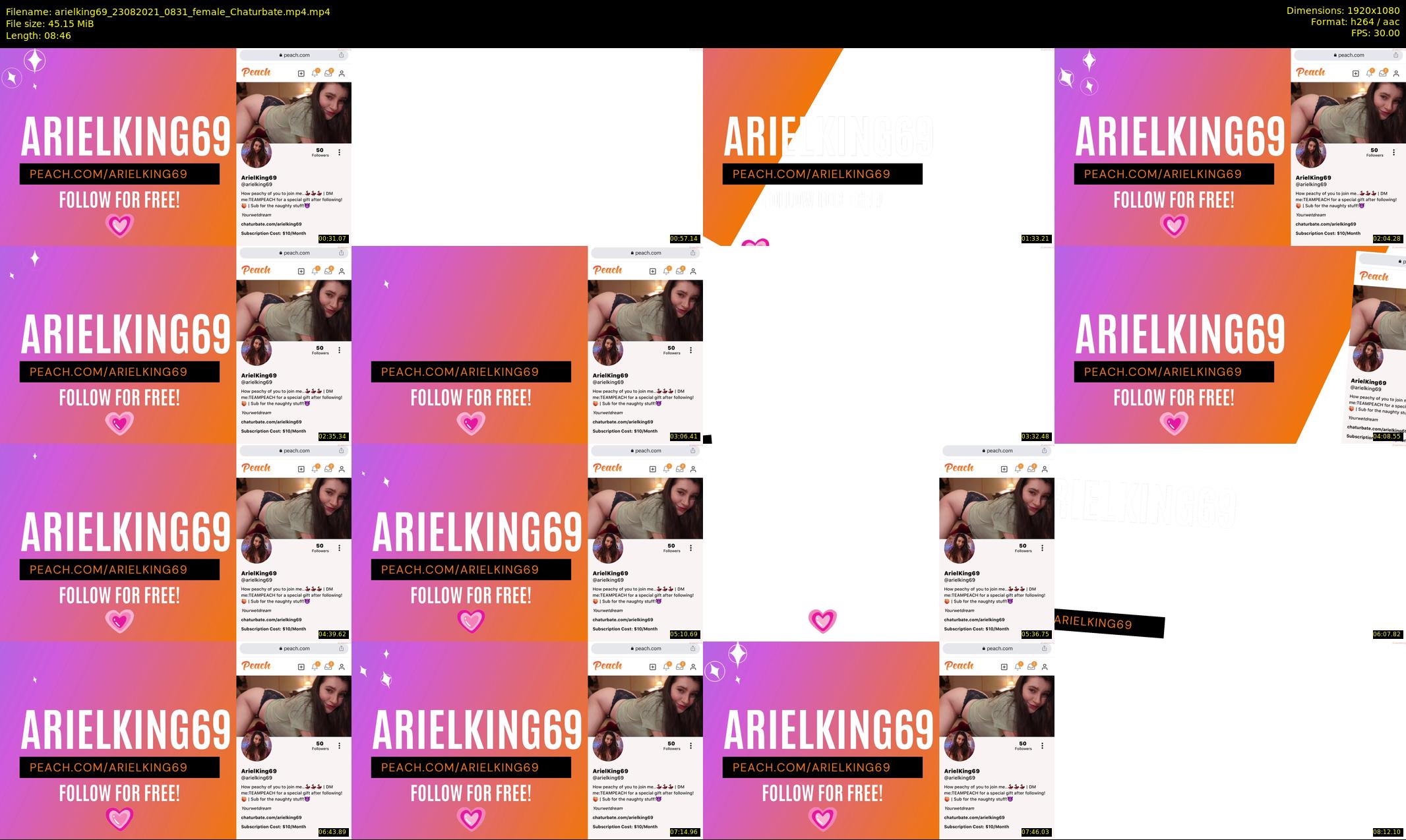arielking69 — 9 minute Chaturbate female cam show recording, 1080p, Aug 23, 2021
