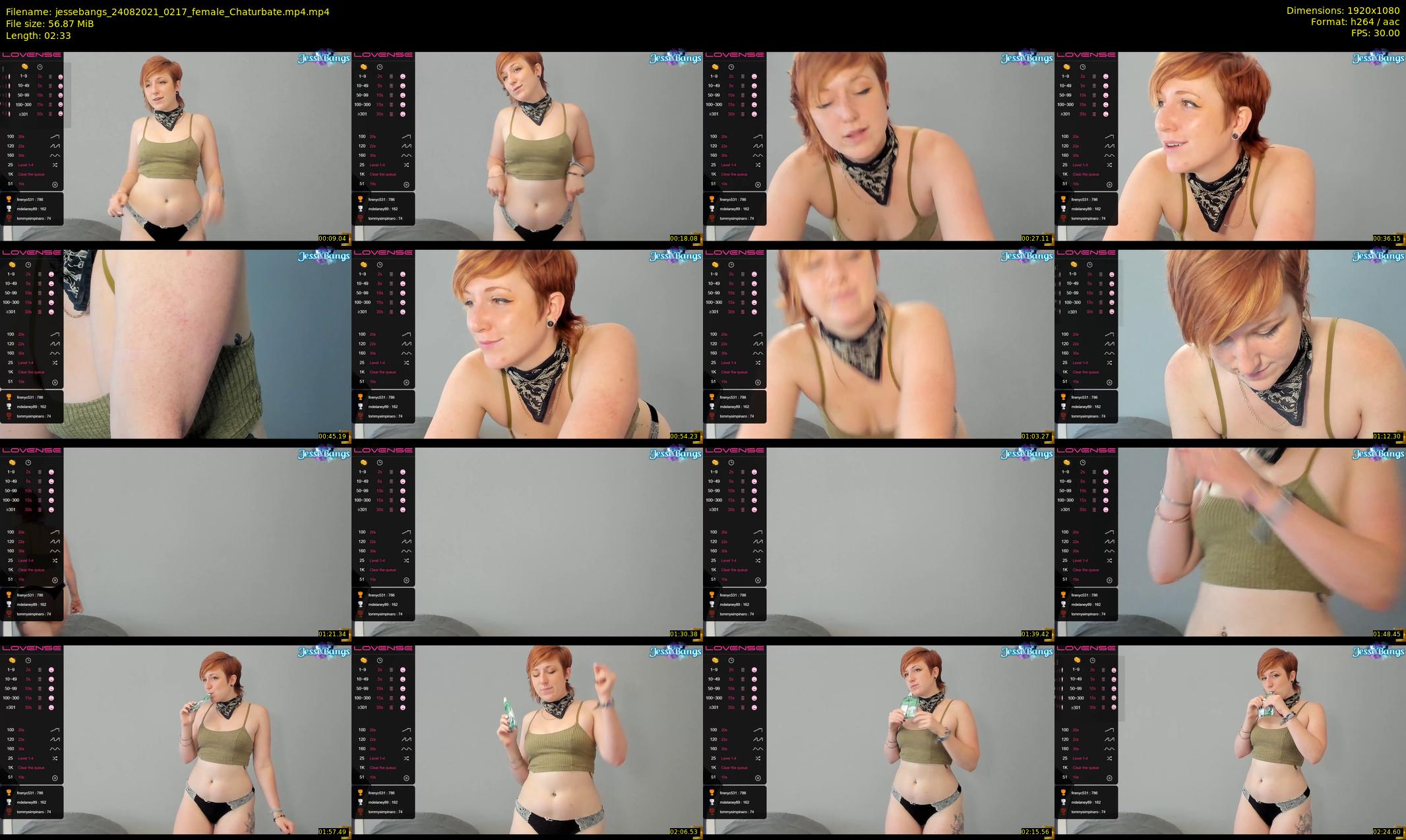 jessebangs — 3 minute Chaturbate female cam show recording, 1080p, Aug 24, 2021