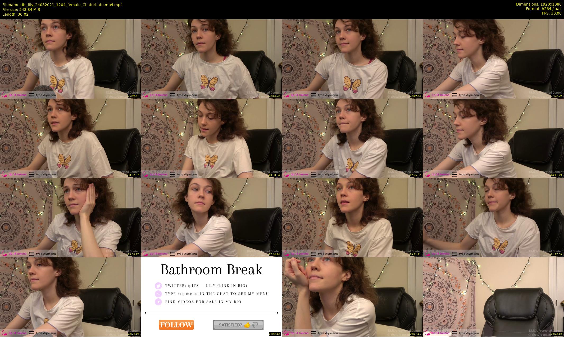 its_lily — 31 minute Chaturbate female cam show recording, 1080p, Aug 24, 2021