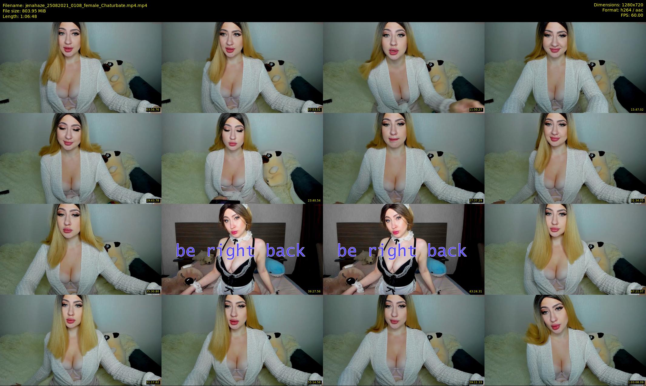 jenahaze — 67 minute Chaturbate female cam show recording, 720p, Aug 25, 2021