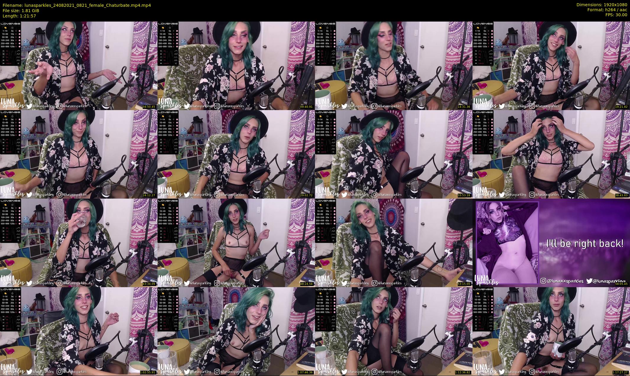 lunasparkles — 82 minute Chaturbate female cam show recording, 1080p, Aug 24, 2021