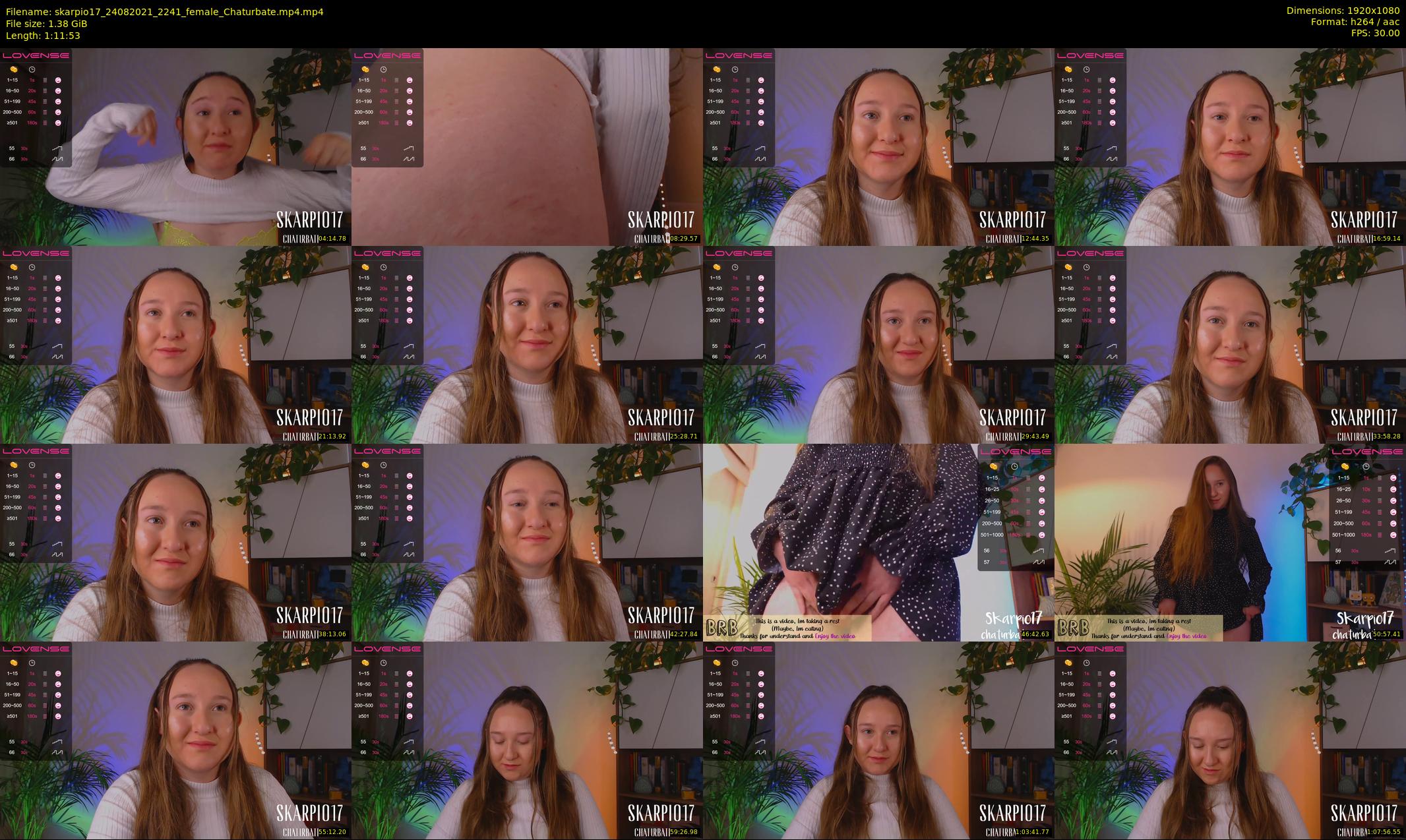 skarpio17 — 72 minute Chaturbate female cam show recording, 1080p, Aug 24, 2021
