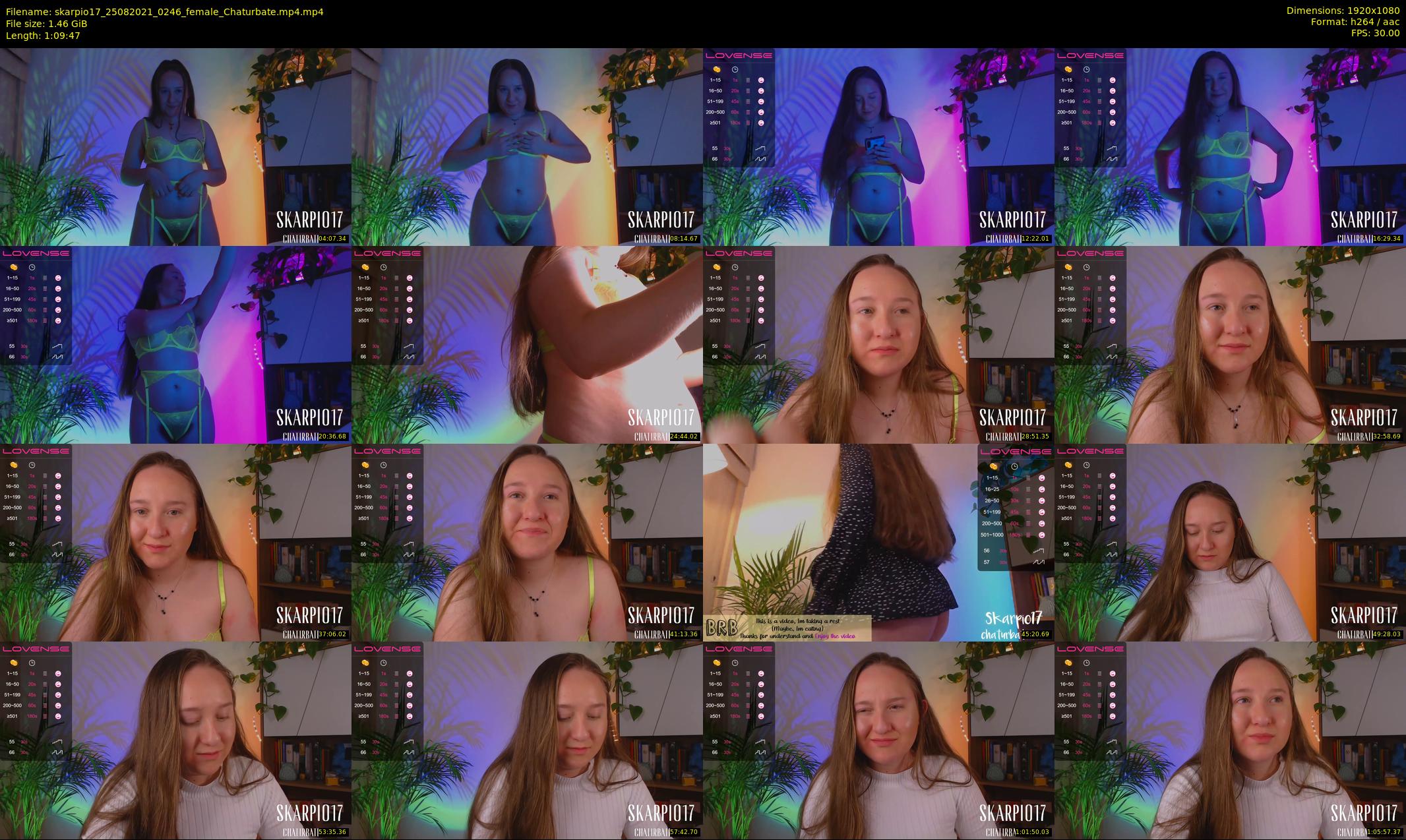 skarpio17 — 70 minute Chaturbate female cam show recording, 1080p, Aug 25, 2021