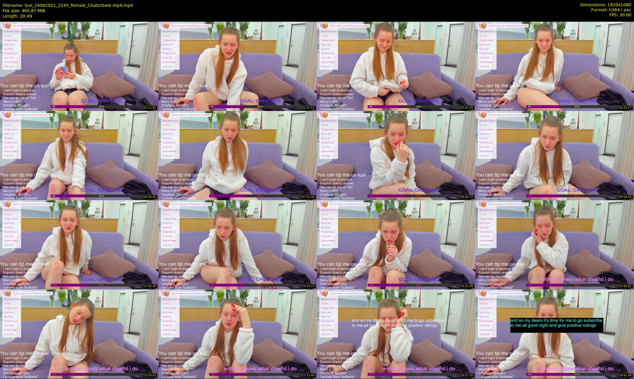 toxl — 21 minute Chaturbate female cam show recording, 1080p, Aug 24, 2021