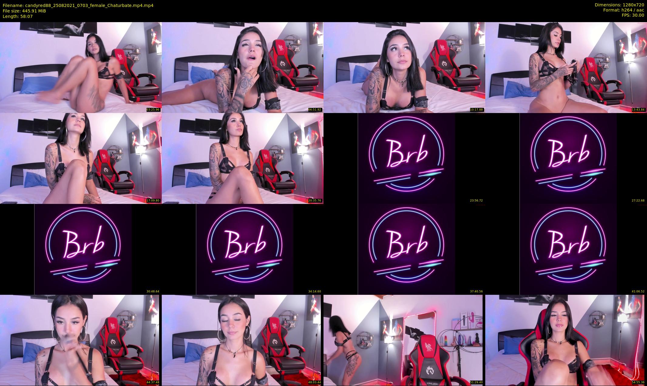 candyred88 — 59 minute Chaturbate female cam show recording, 720p, Aug 25, 2021
