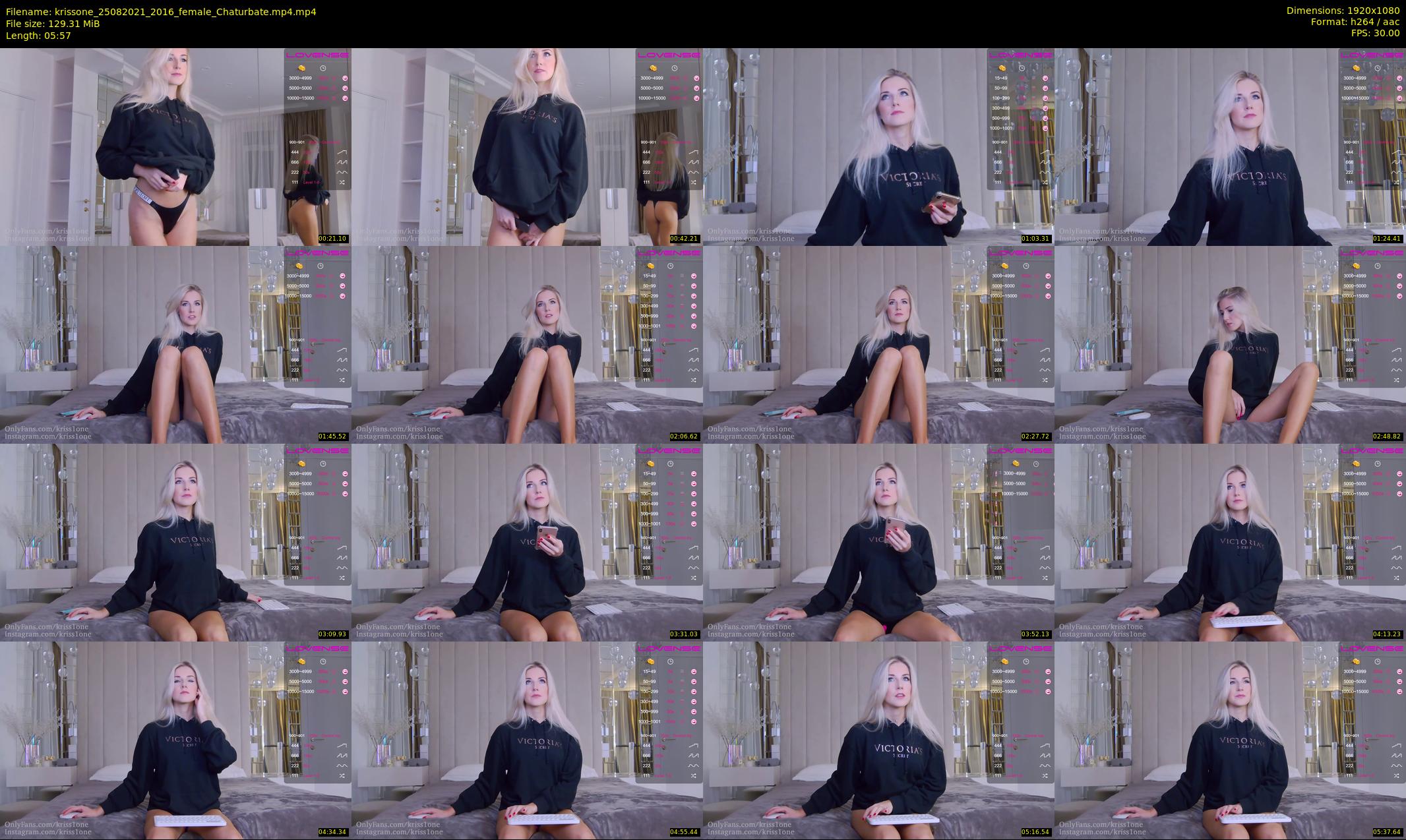 krissone — 6 minute Chaturbate female cam show recording, 1080p, Aug 25, 2021
