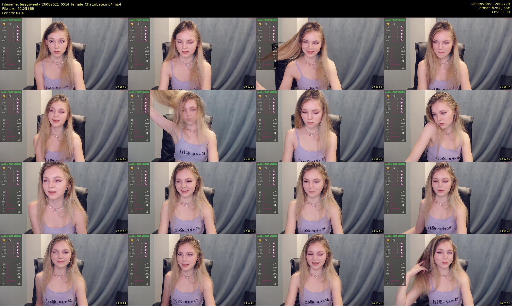 lessysweety — 5 minute Chaturbate female cam show recording, 720p, Aug 26, 2021