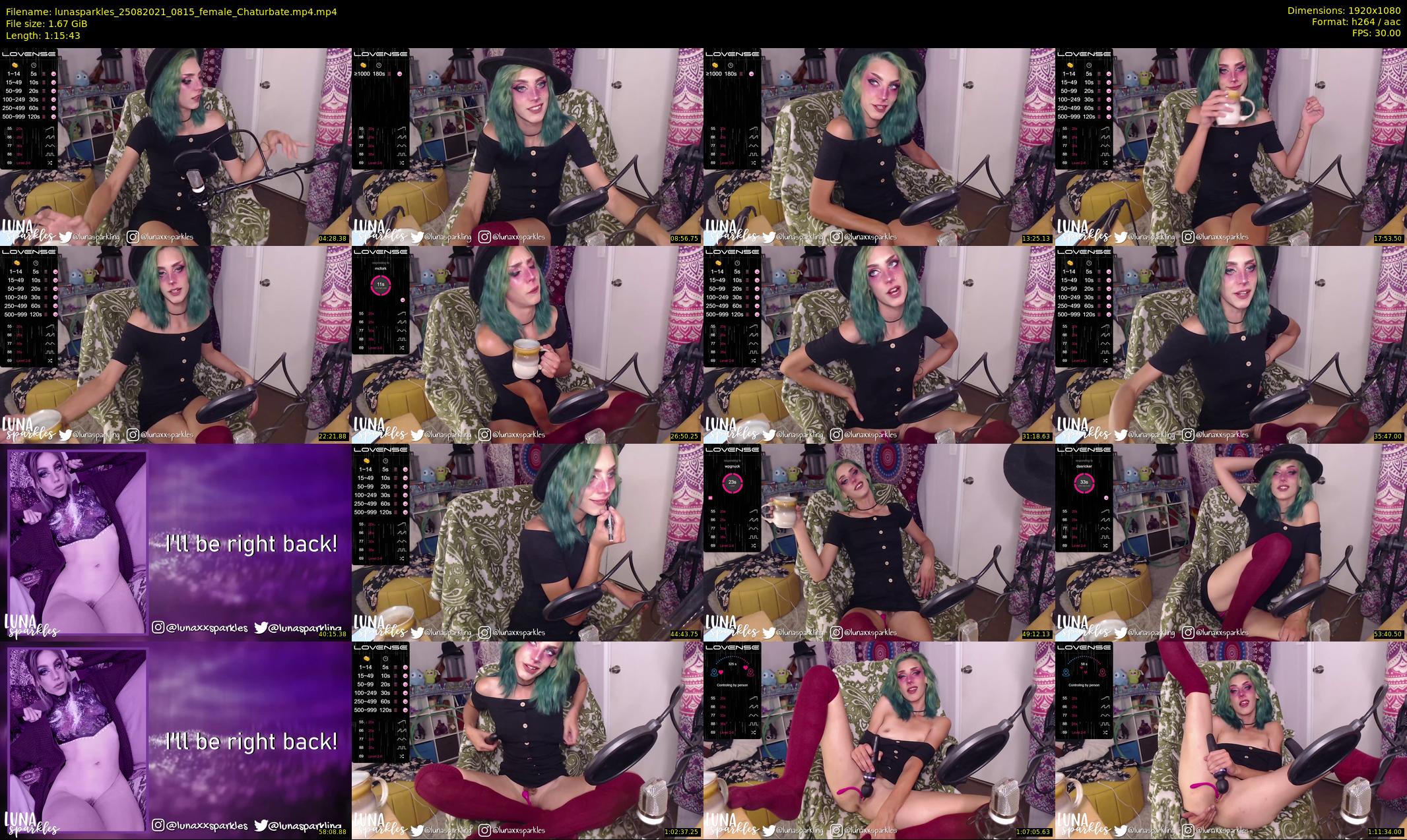 lunasparkles — 76 minute Chaturbate female cam show recording, 1080p, Aug 25, 2021