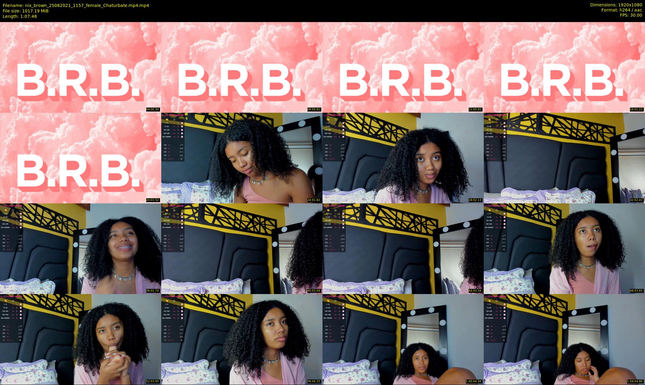 nix_brown — 68 minute Chaturbate female cam show recording, 1080p, Aug 25, 2021