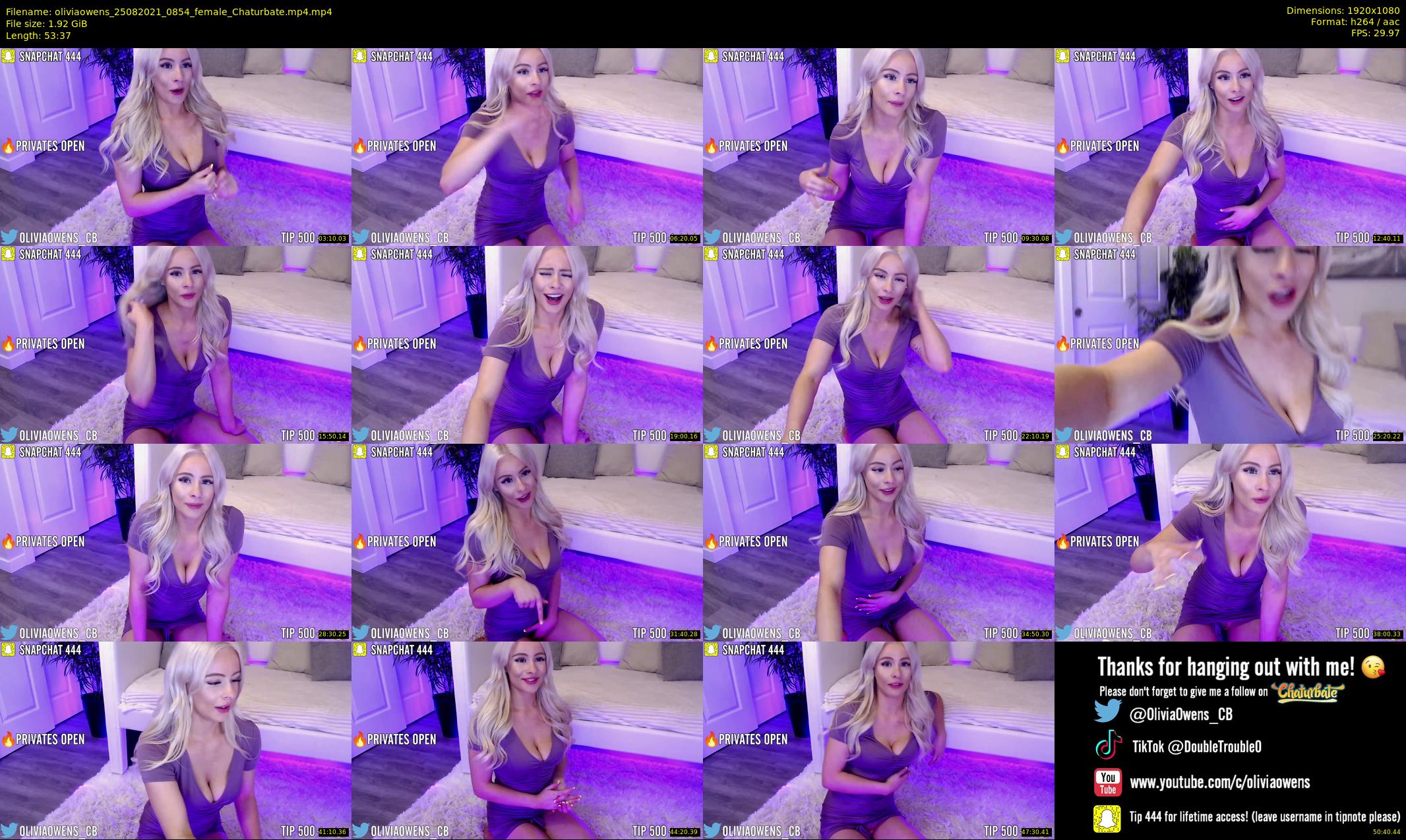 oliviaowens — 54 minute Chaturbate female cam show recording, 1080p, Aug 25, 2021