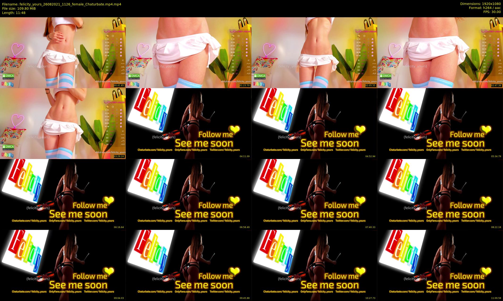 felicity_yours — 12 minute Chaturbate female cam show recording, 1080p, Aug 26, 2021