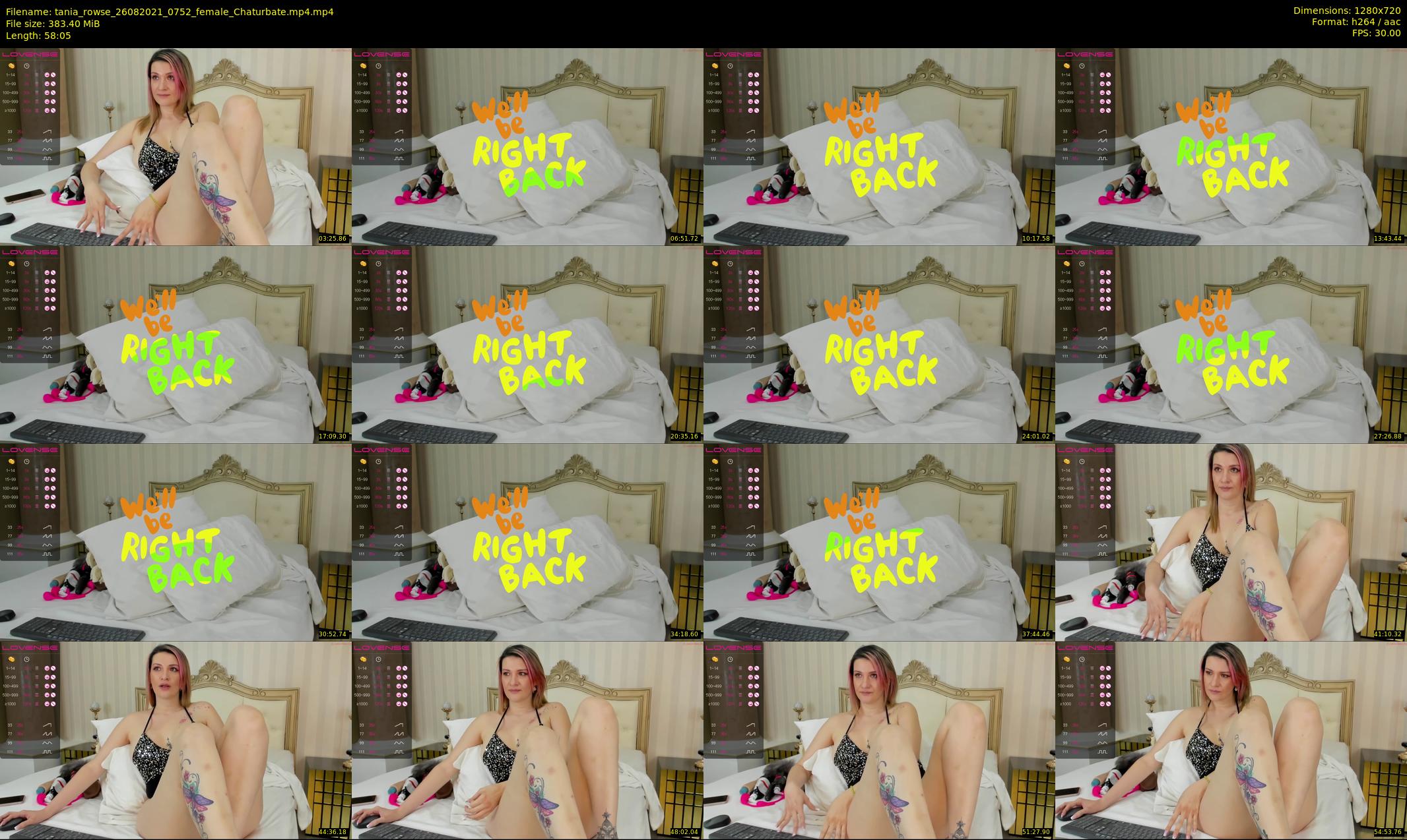 tania_rowse — 59 minute Chaturbate female cam show recording, 720p, Aug 26, 2021
