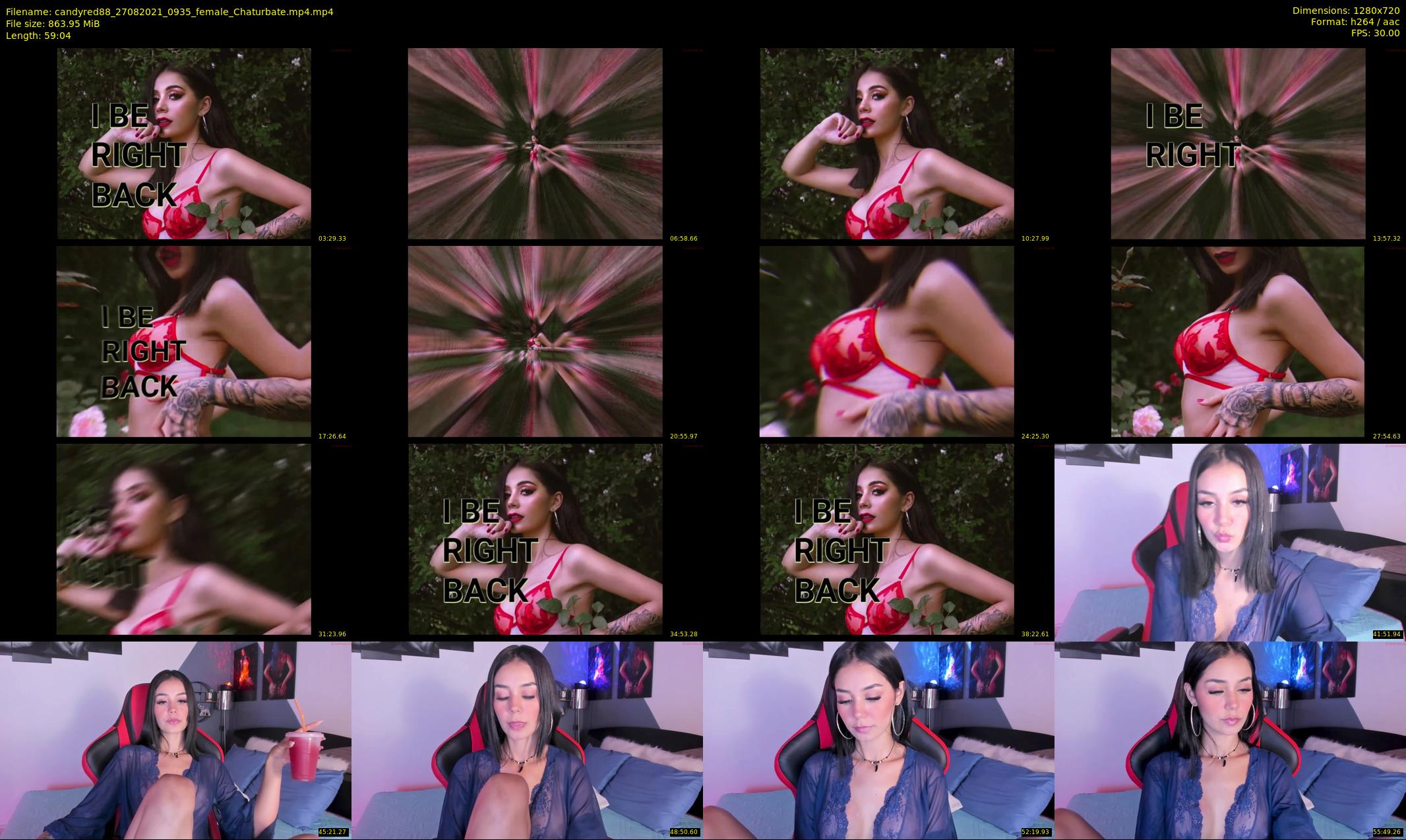 candyred88 — 60 minute Chaturbate female cam show recording, 720p, Aug 27, 2021