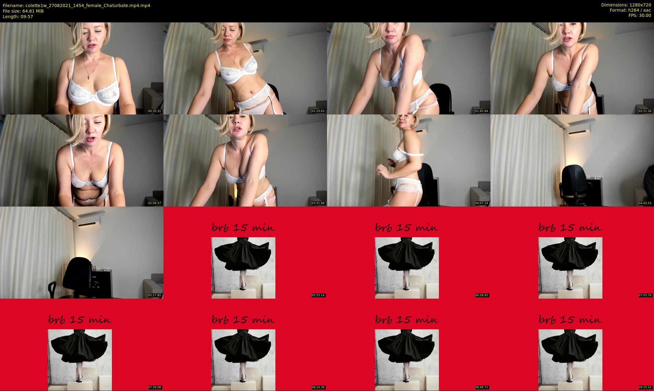 colette1w — 10 minute Chaturbate female cam show recording, 720p, Aug 27, 2021